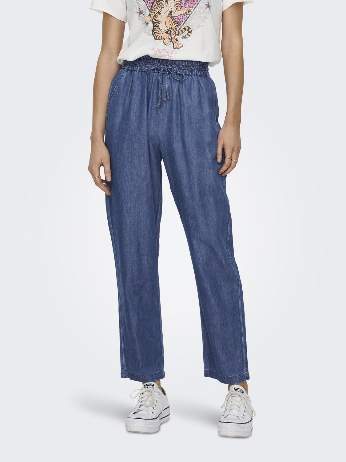 ONLBEA HW ELASTIC DNM STRING PANT BJ