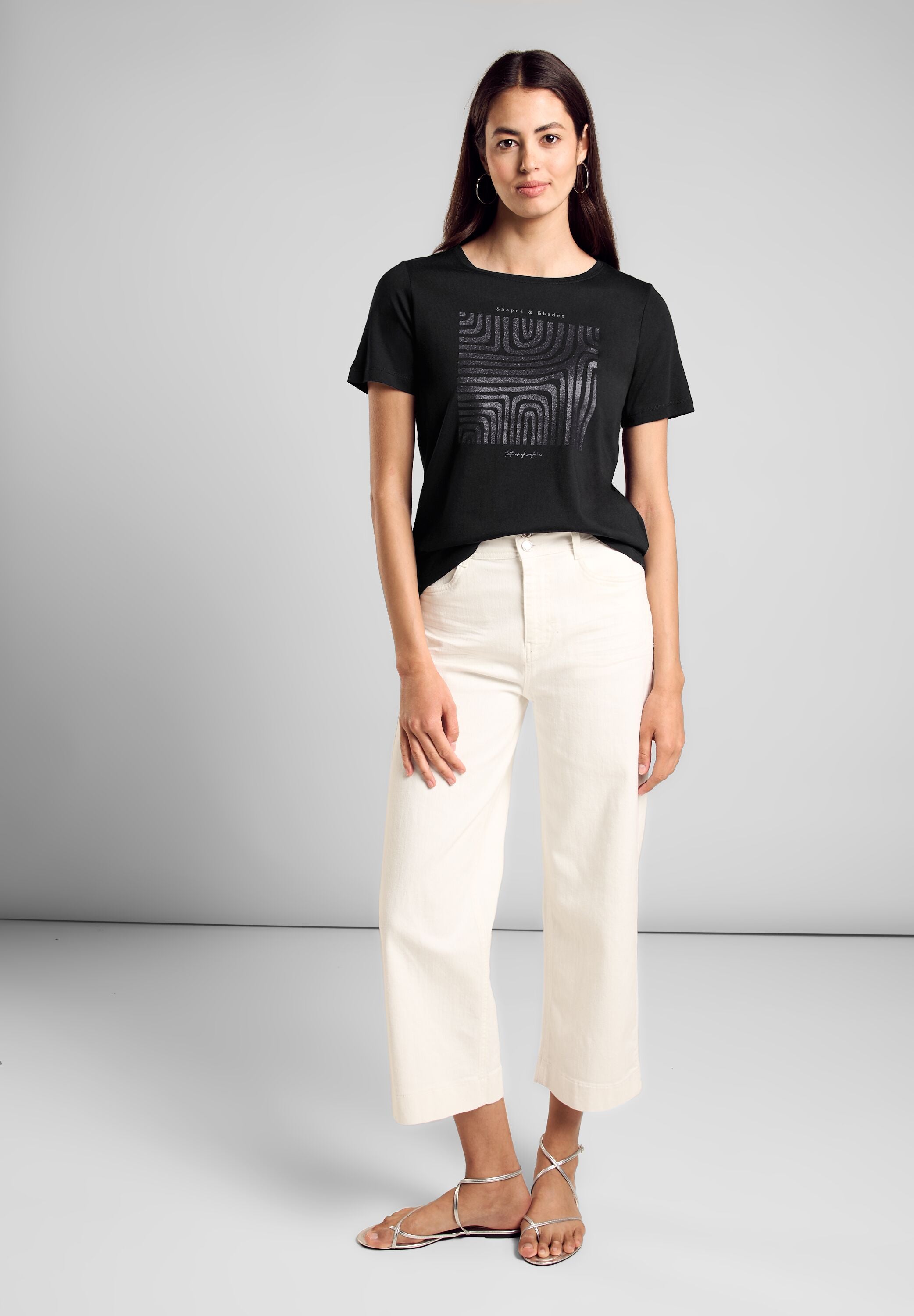 T-Shirt mit Glitter-Motiv