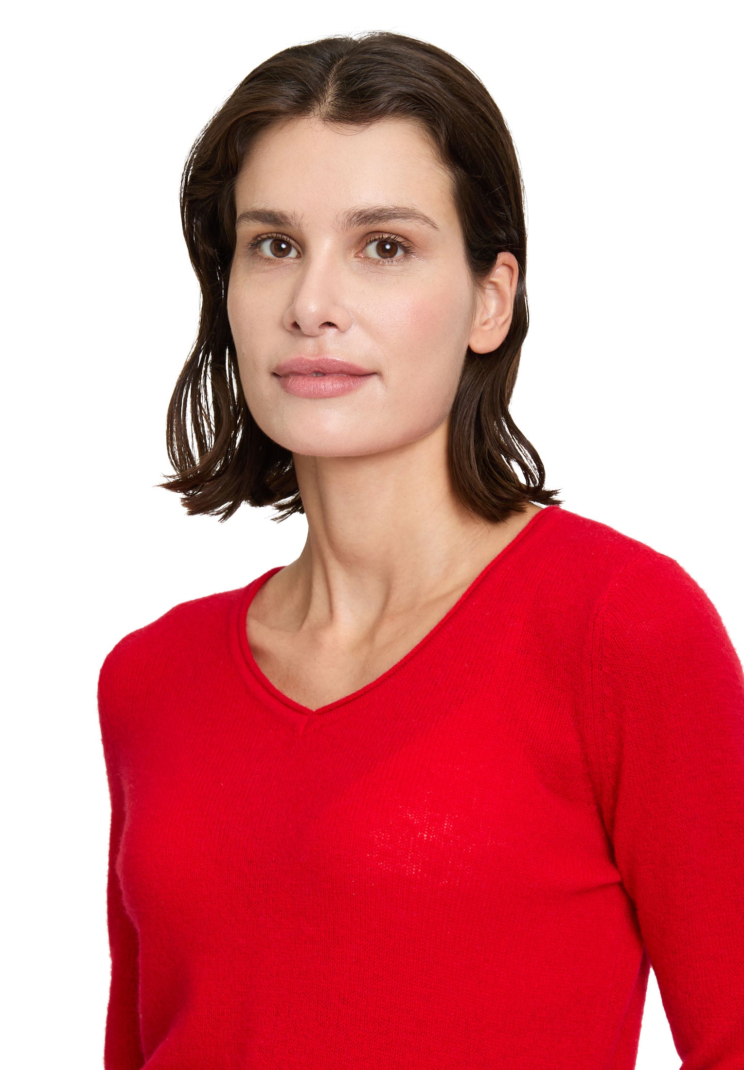 Feinstrickpullover 100 % Kaschmir mit V-Ausschnitt