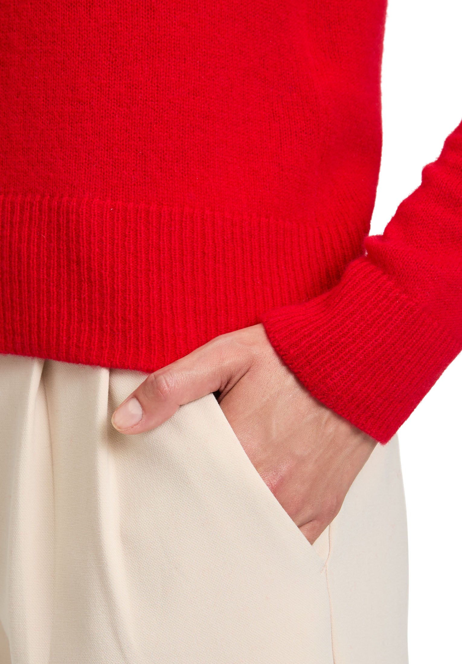 Feinstrickpullover 100 % Kaschmir mit V-Ausschnitt