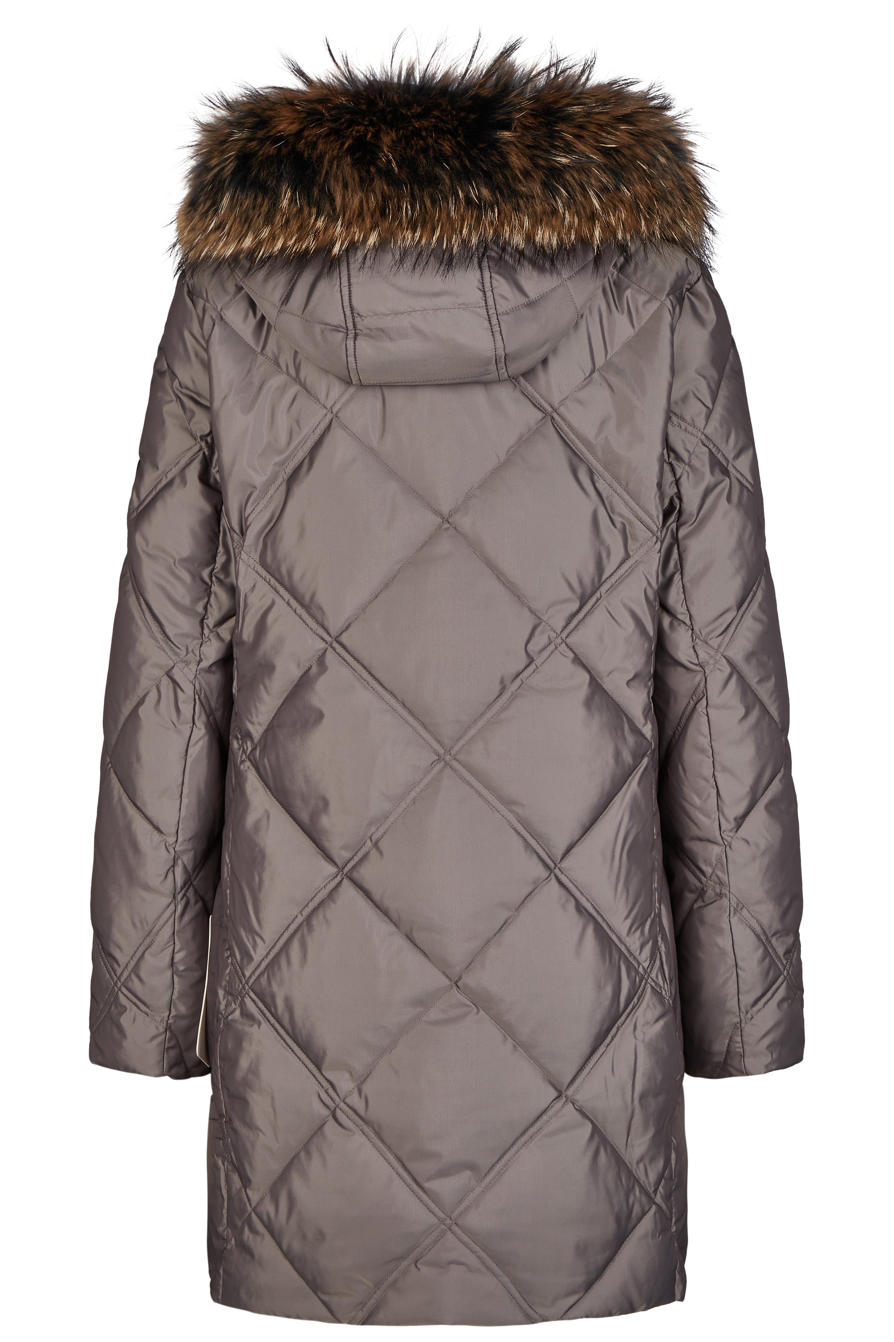 Daunenjacke mit Kapuze und Webpelz