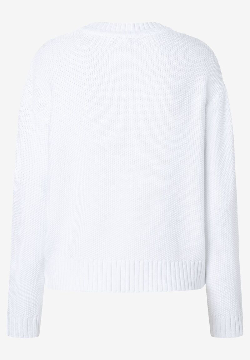 Struktur-Pullover weiß Frühjahrs-Kollektion