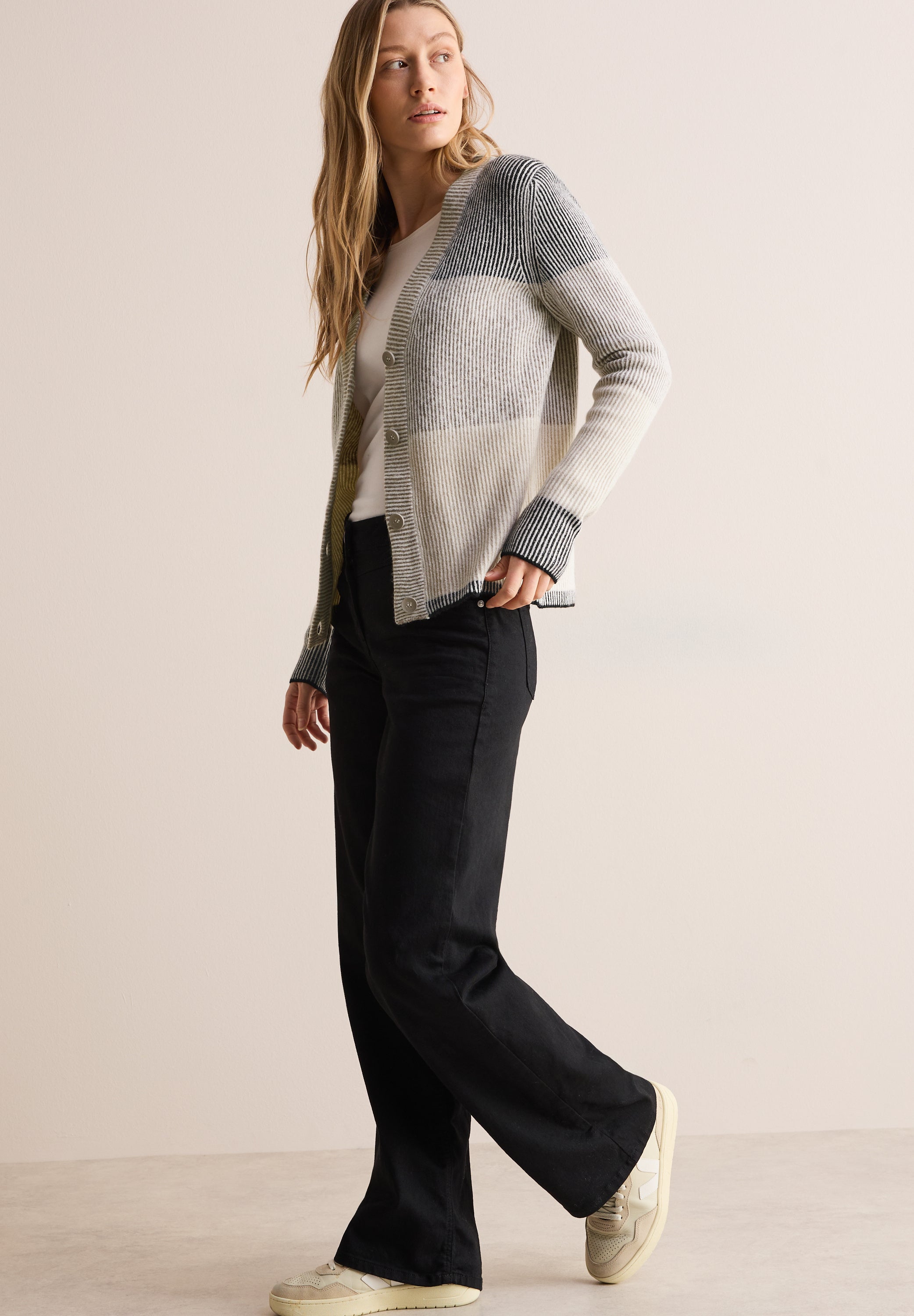 Cardigan mit Blockstreifen