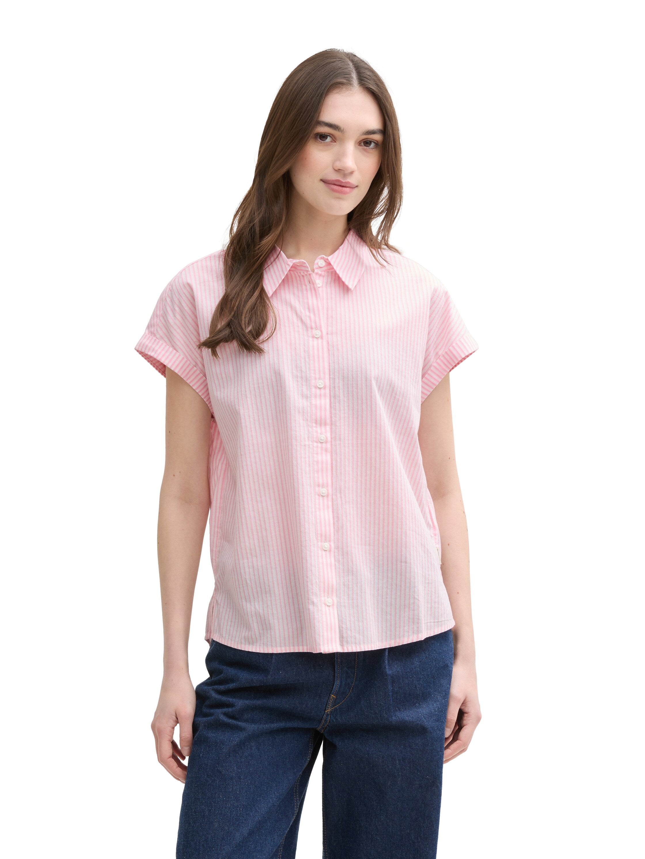 Loose Fit Bluse mit Streifenmuster