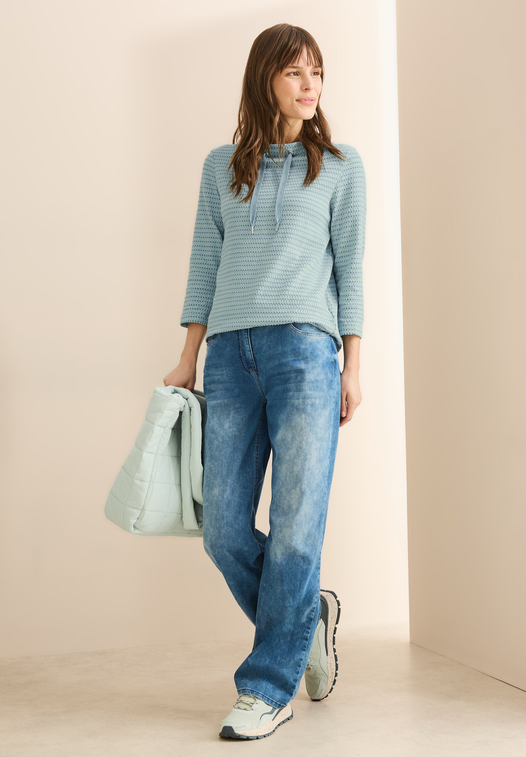 Two-Tone Strukturshirt