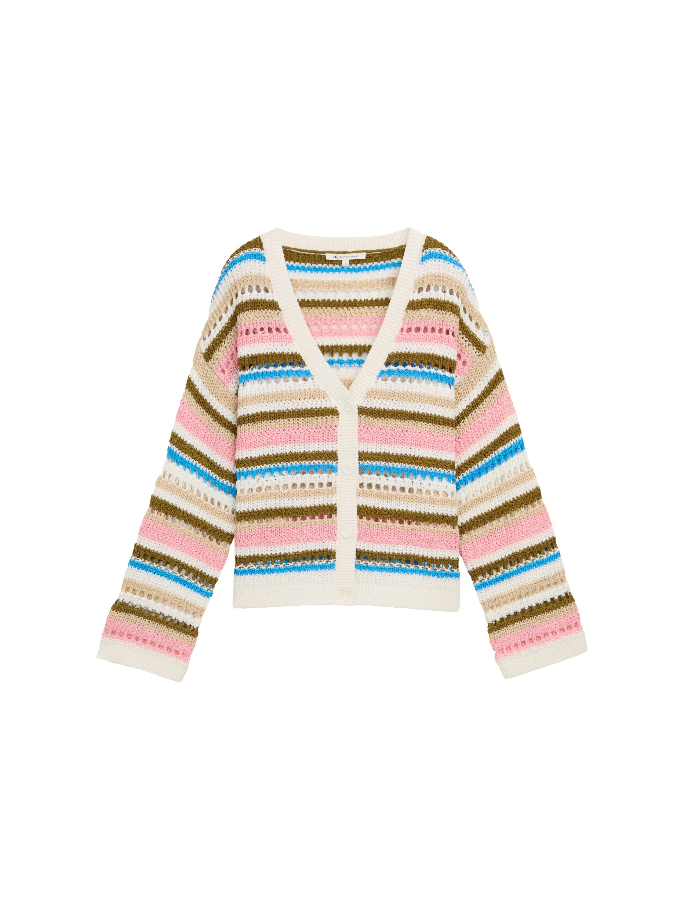 Relaxed Fit Cardigan mit Lochmuster