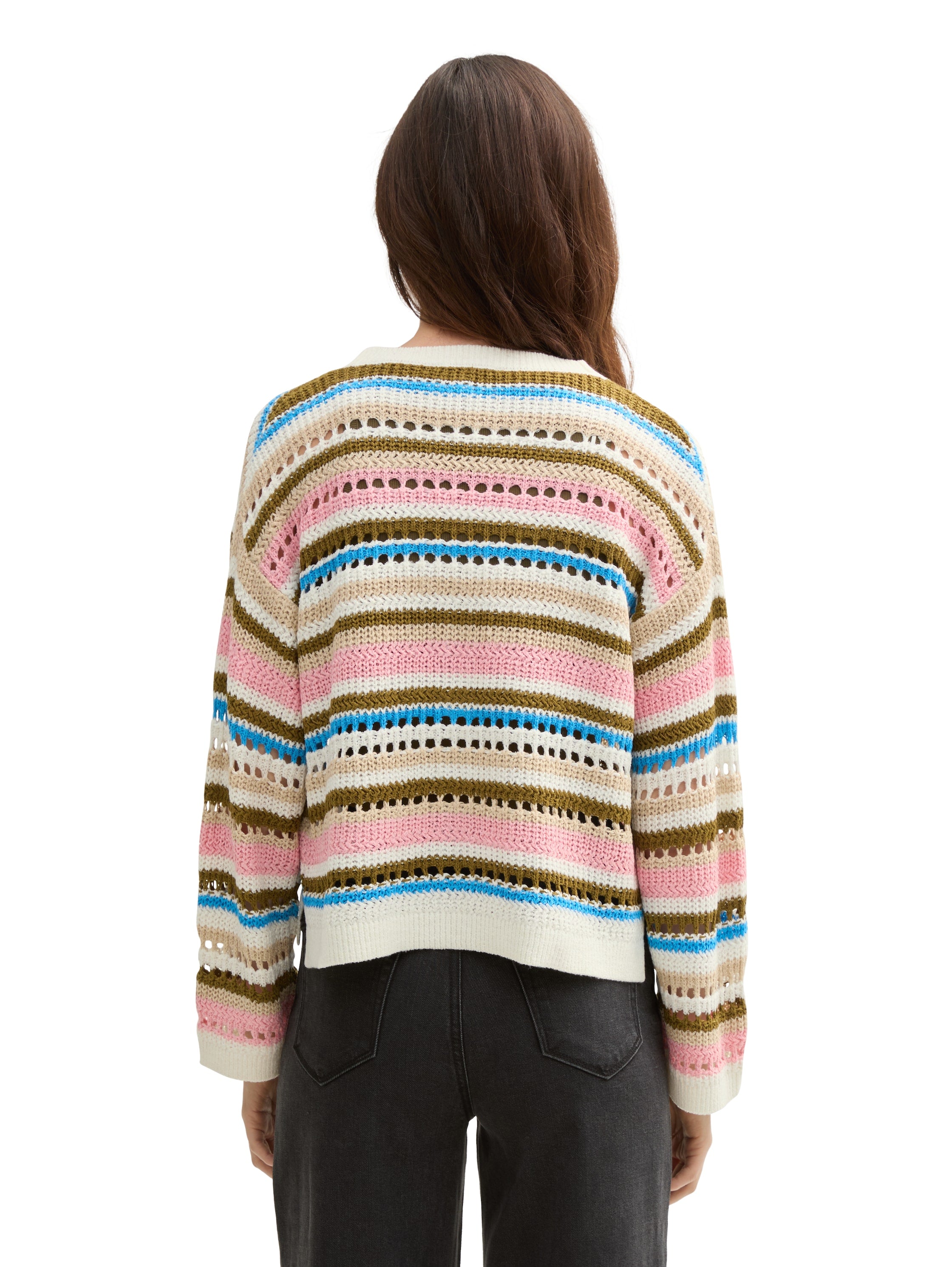 Relaxed Fit Cardigan mit Lochmuster