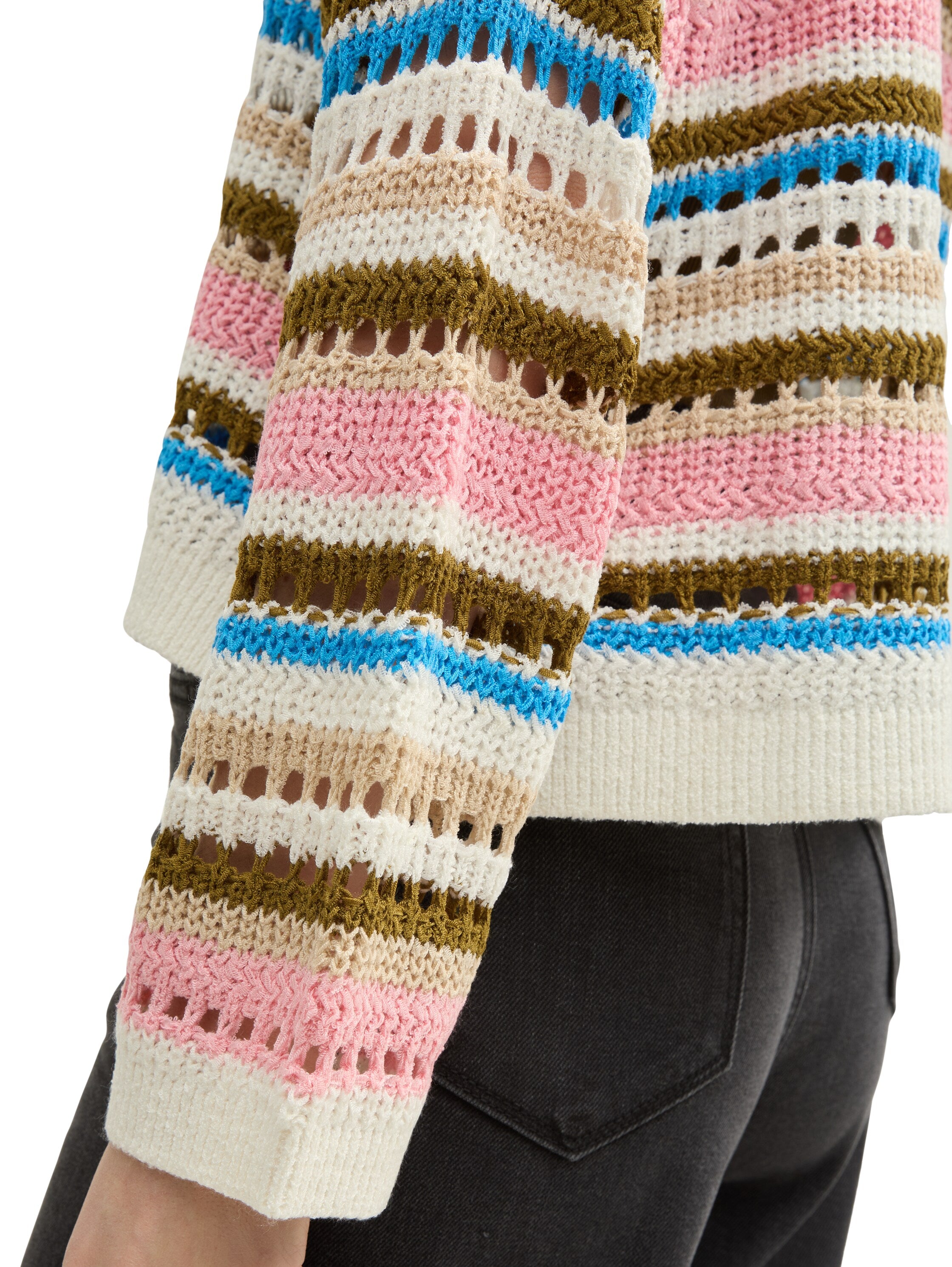 Relaxed Fit Cardigan mit Lochmuster