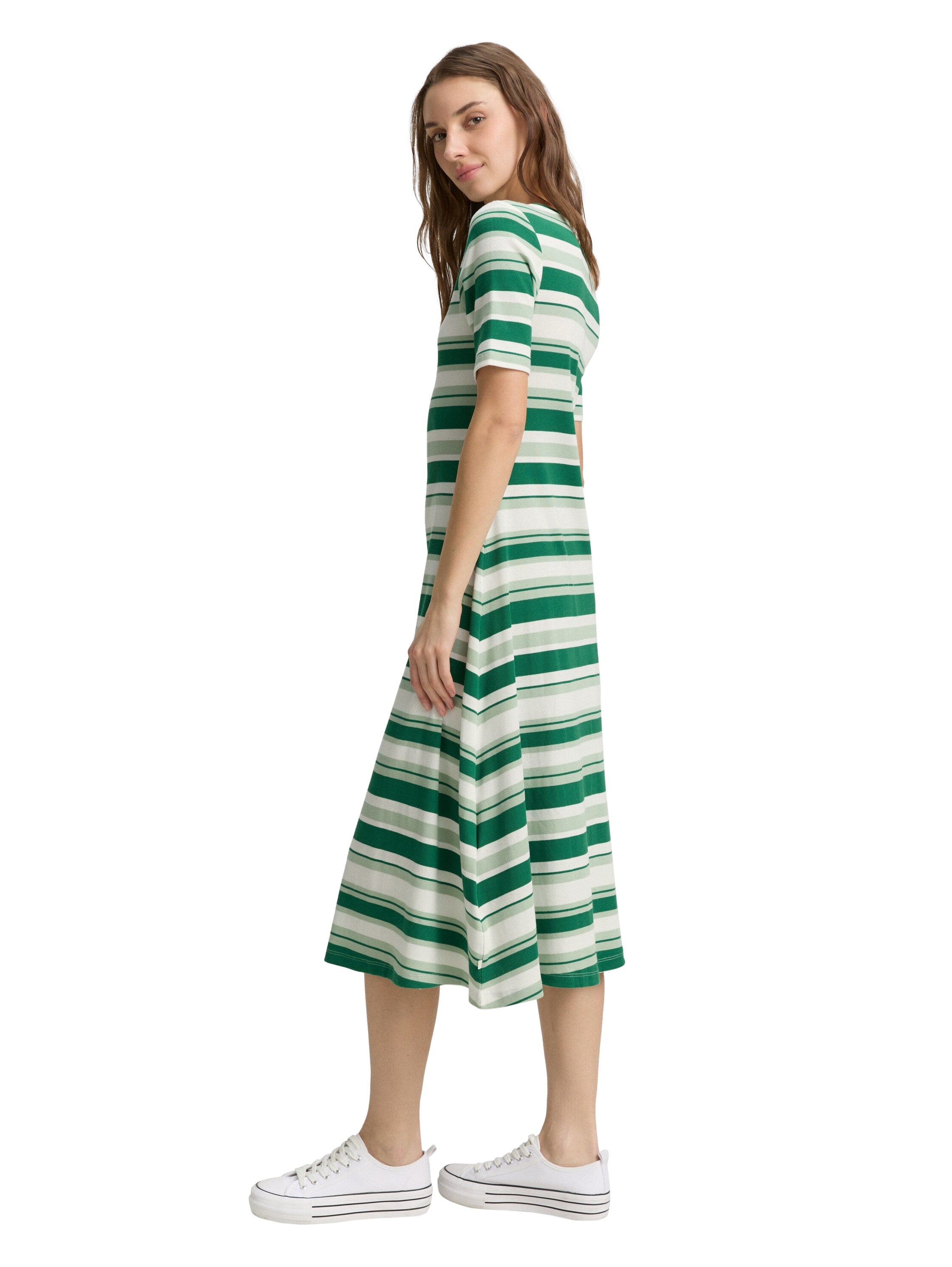 Midi-Kleid mit Streifenmuster