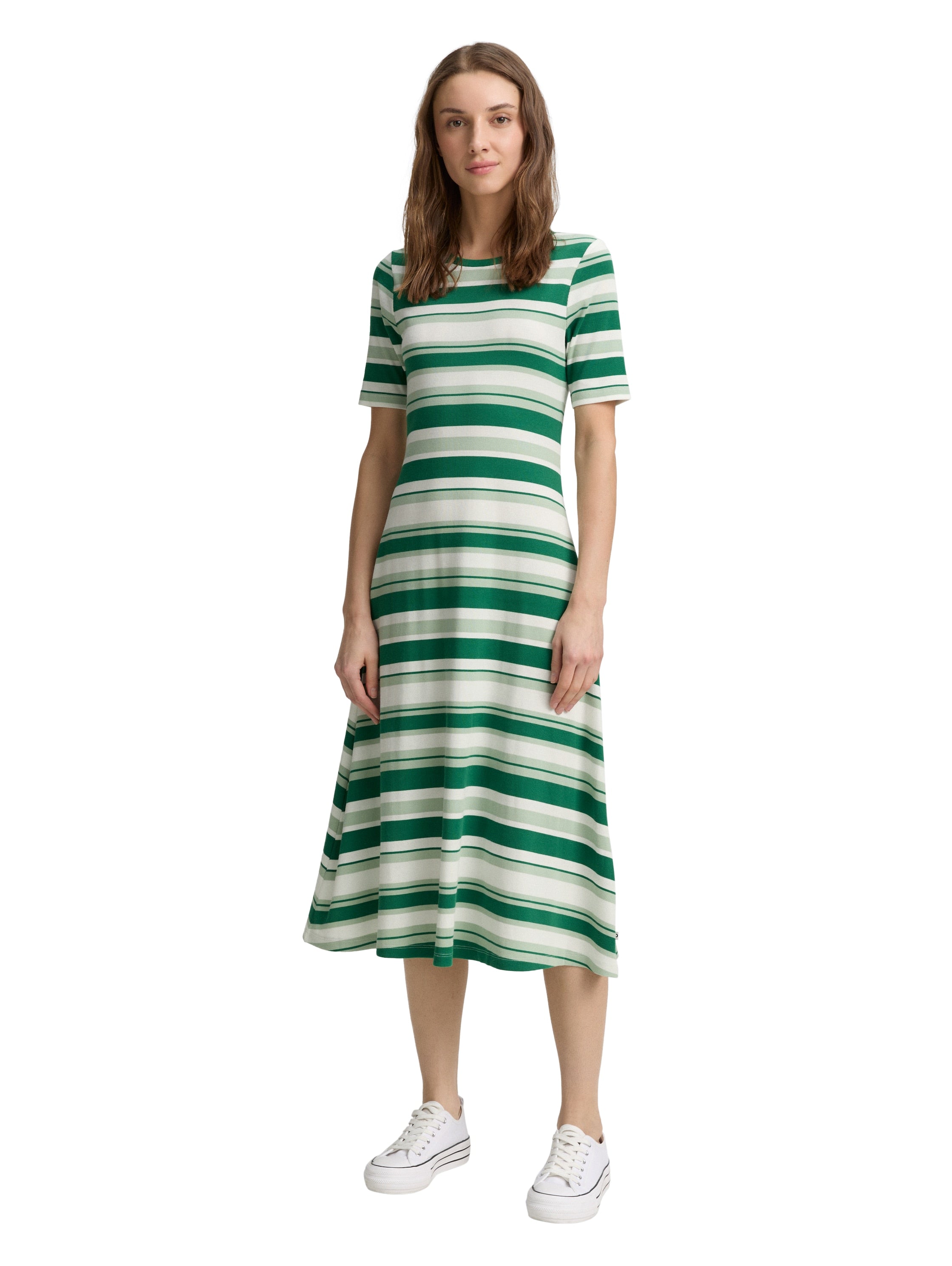 Midi-Kleid mit Streifenmuster