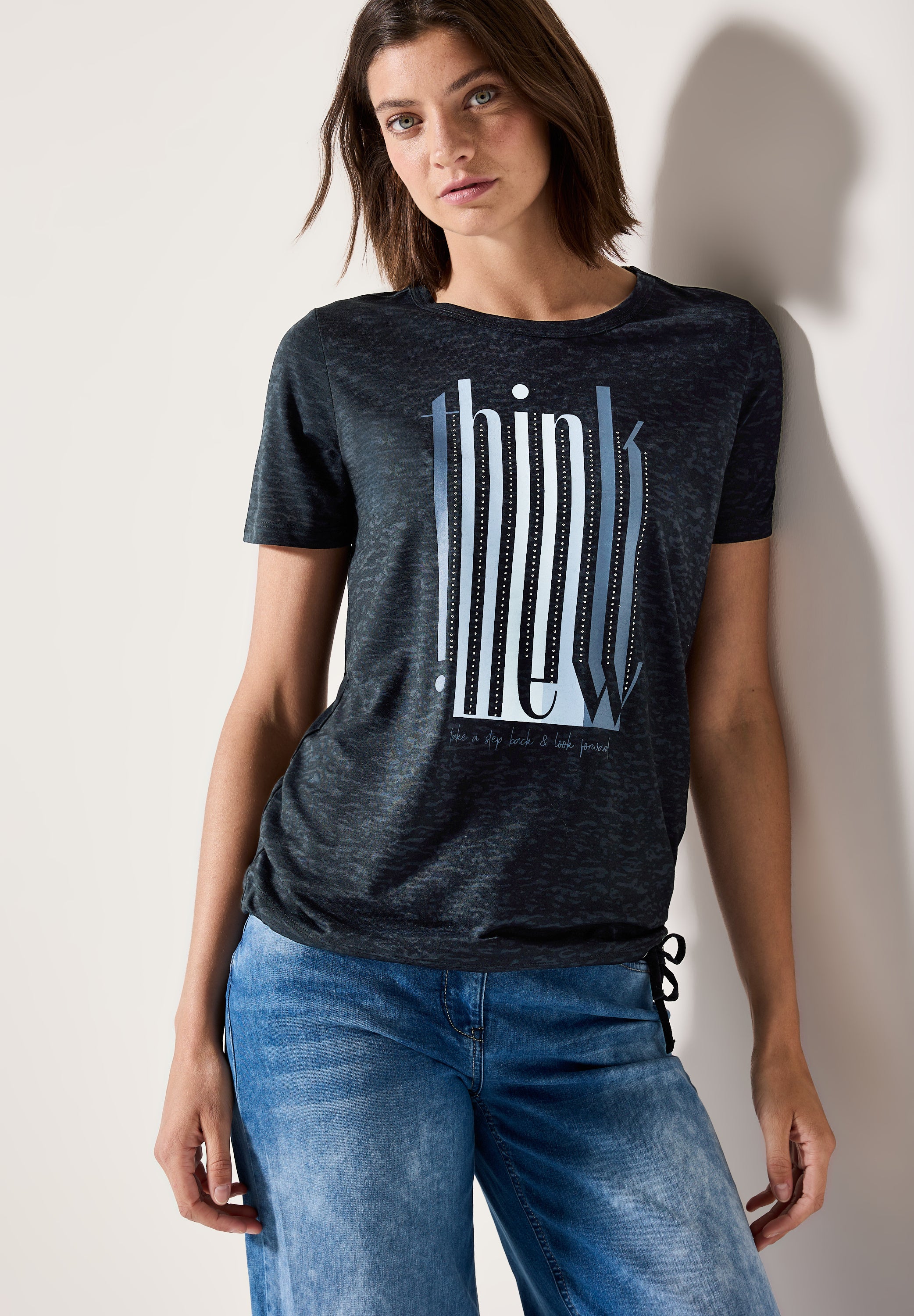 Ausbrenner-Shirt mit Wording