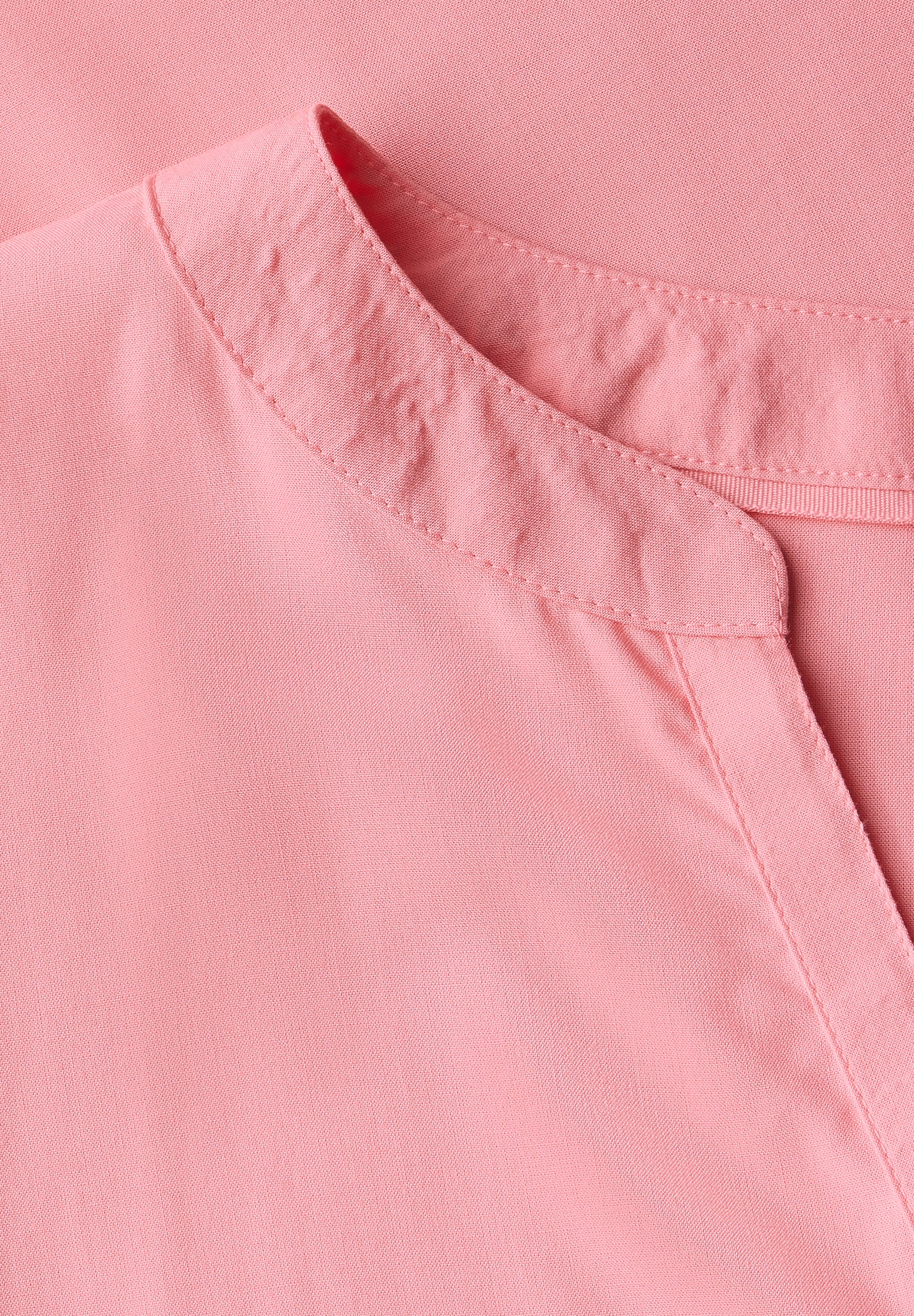 Split Neck Bluse in Unifarbe