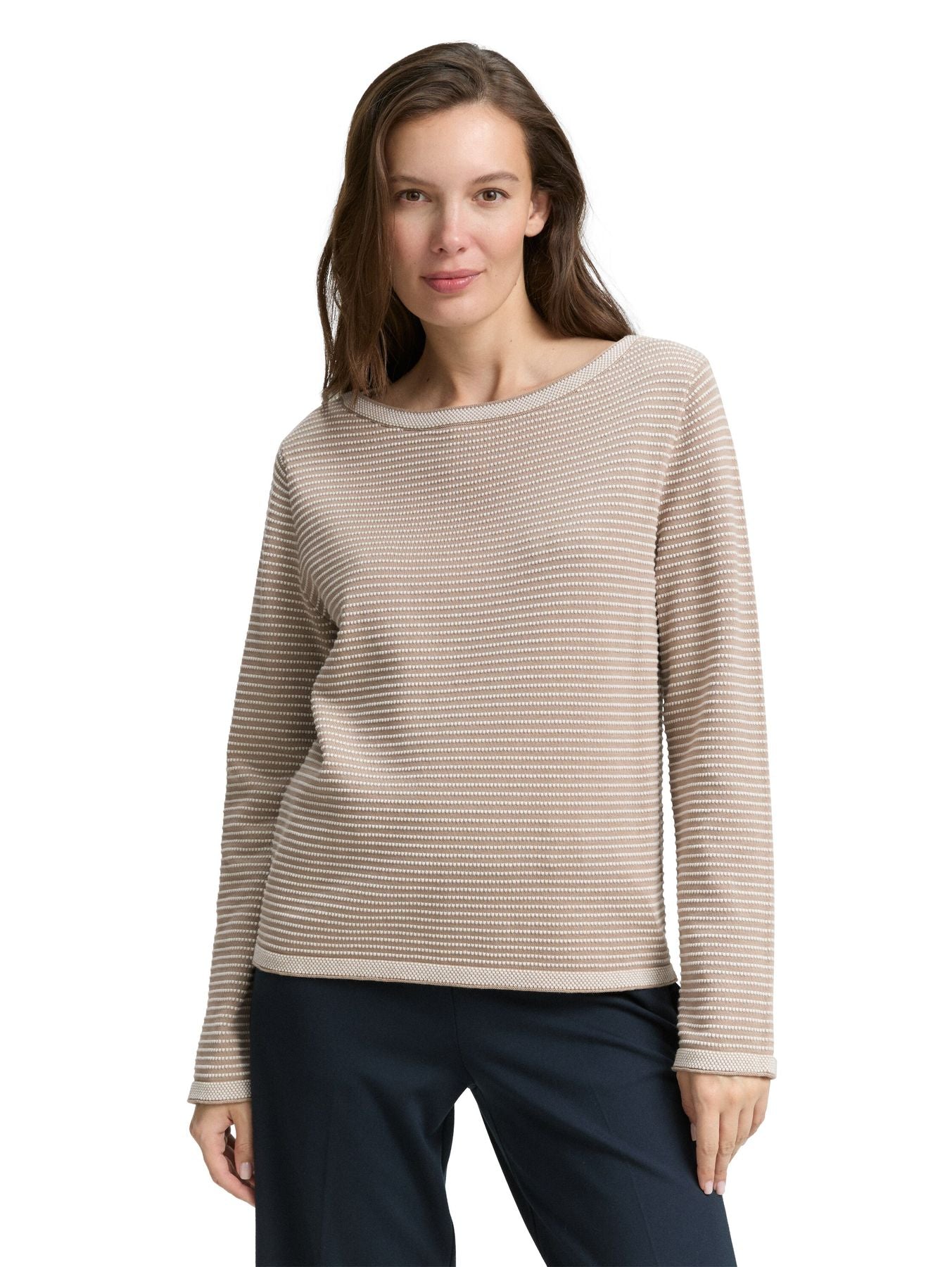 Strickpullover mit U-Boot-Ausschnitt