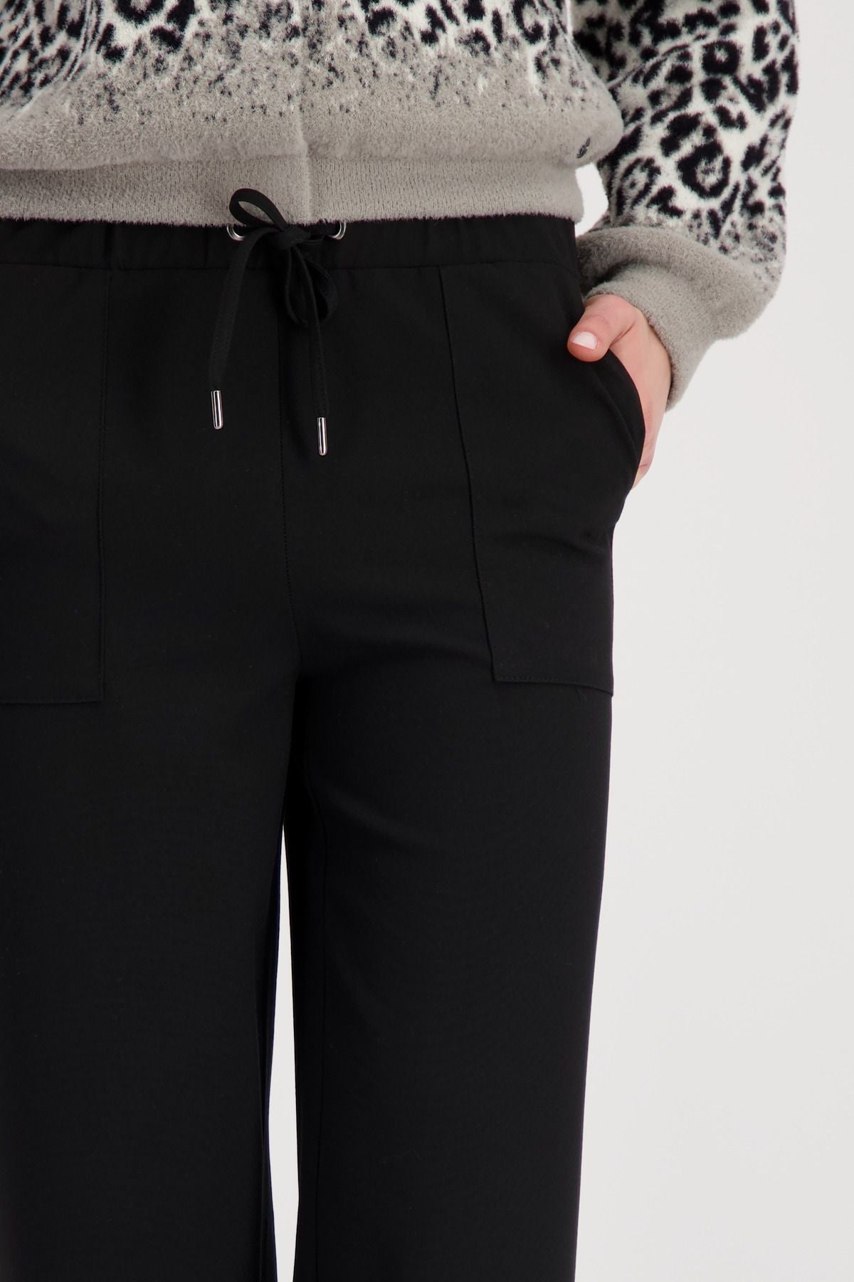 Elastische Wide-Leg-Hose