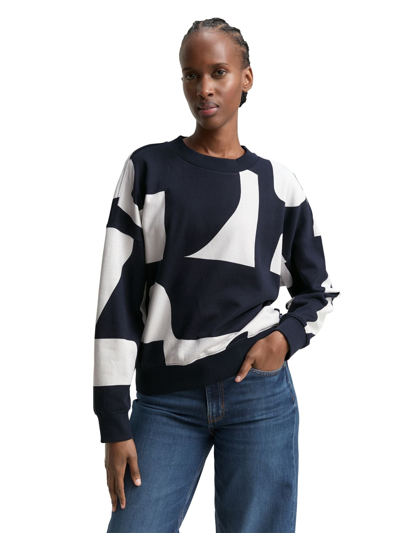 Loose Fit Sweatshirt mit Muster