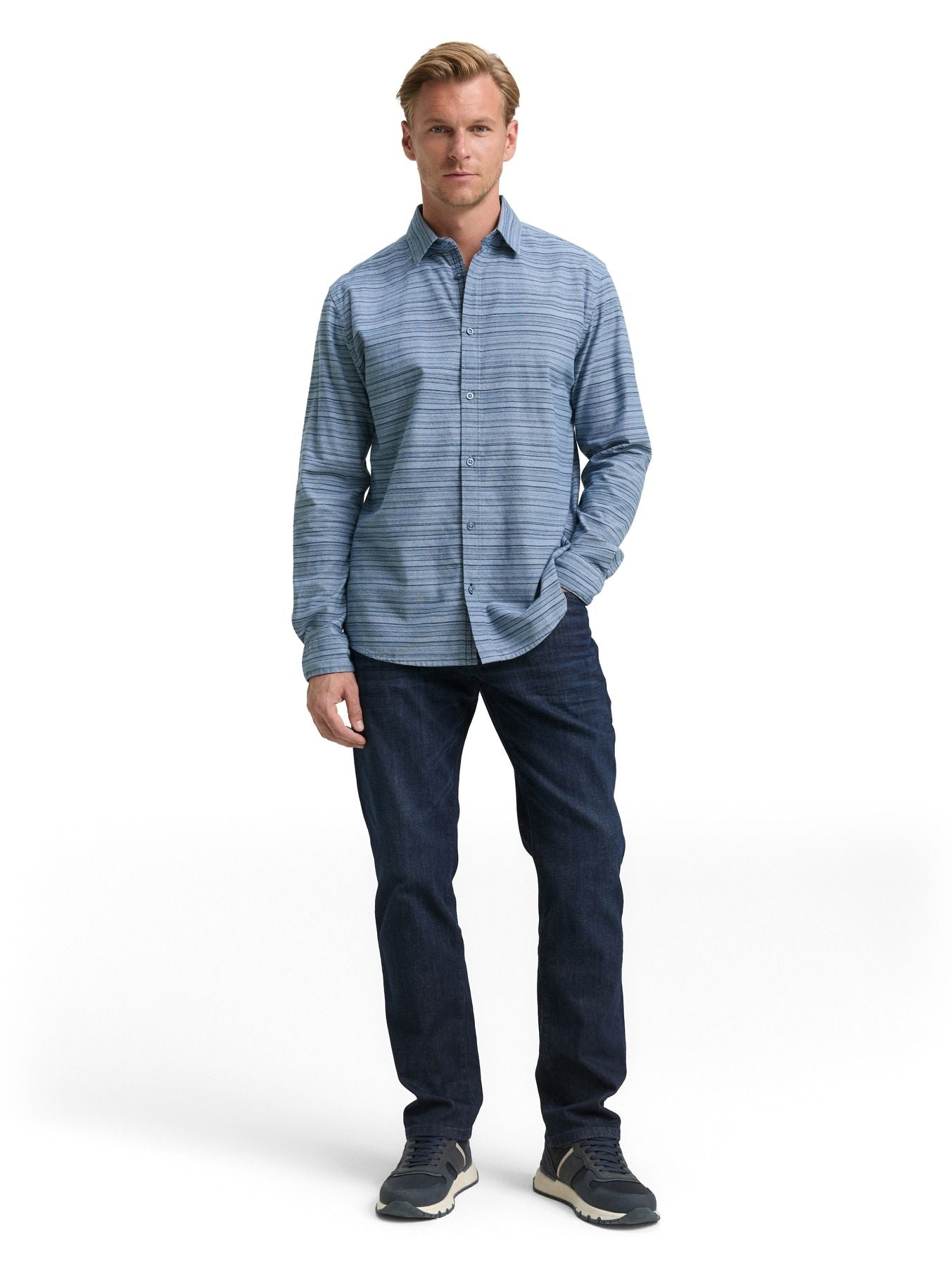 Regular Fit Hemd mit Streifenmuster