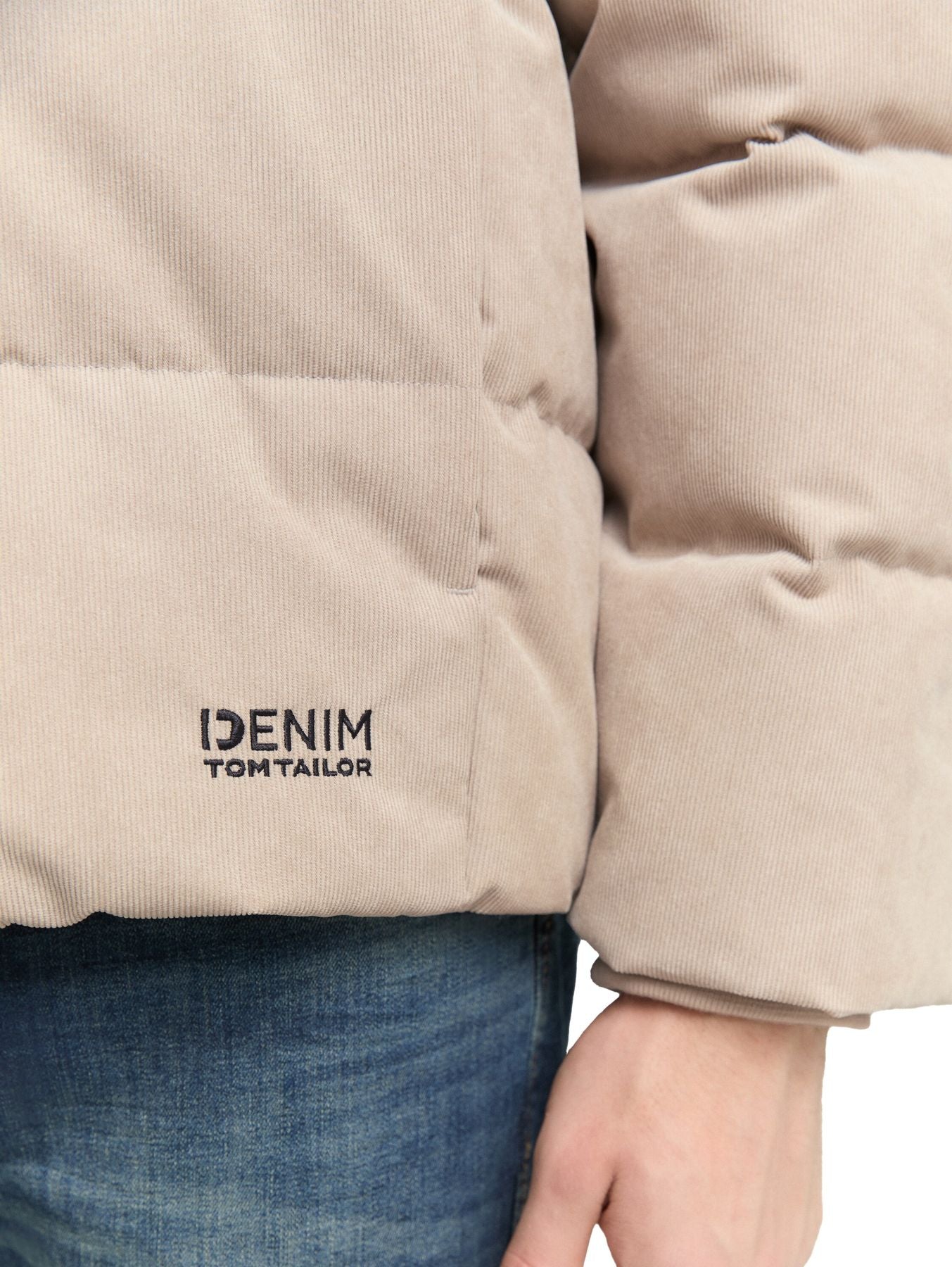 Cord Puffer-Jacke mit Stehkragen