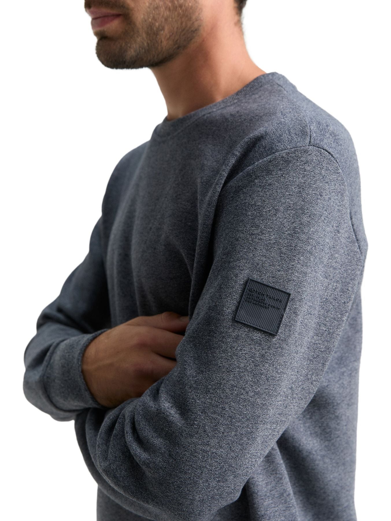Sweatshirt in Melange-Optik