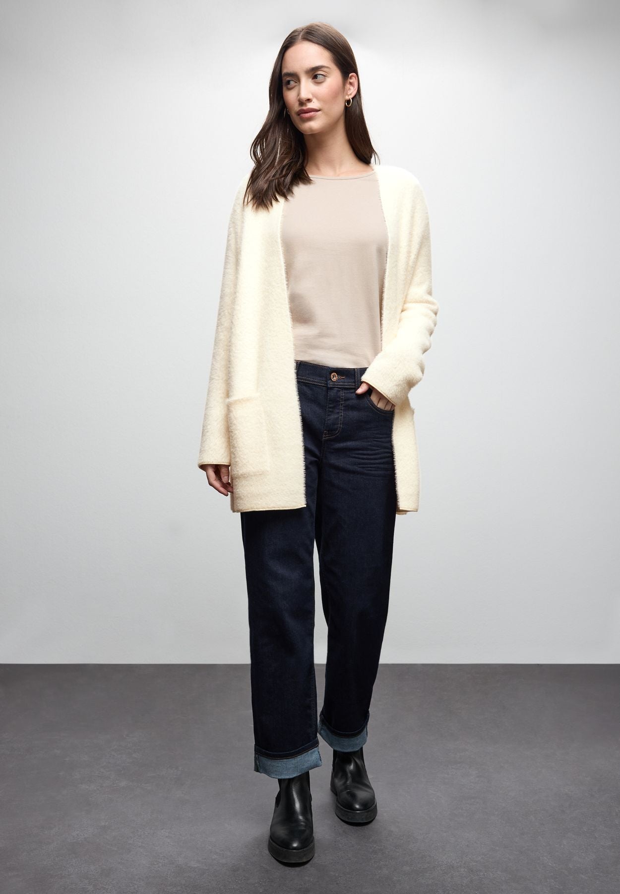 Langer Federgarn Cardigan