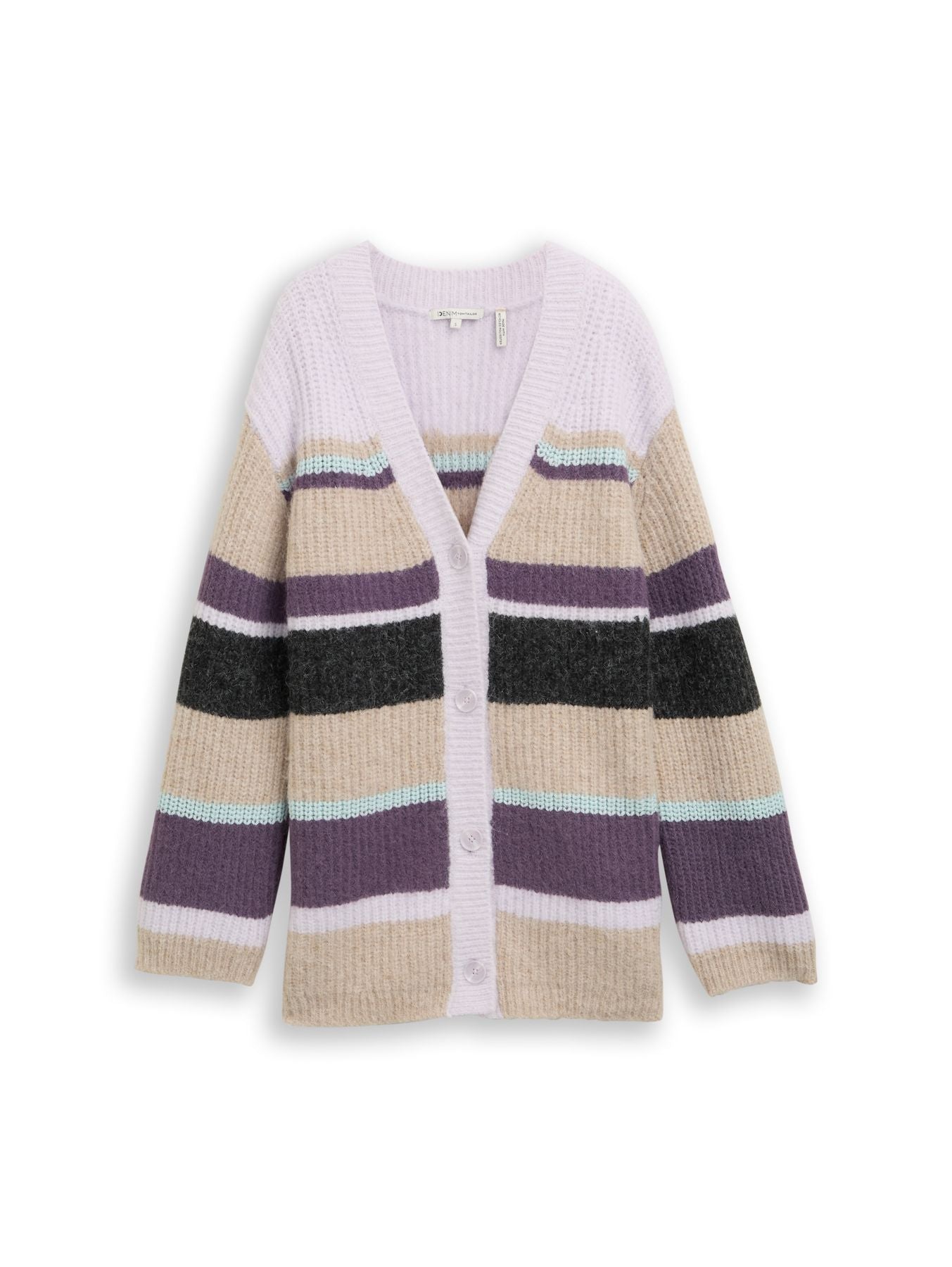 Relaxed Fit Cardigan mit Streifenmuster