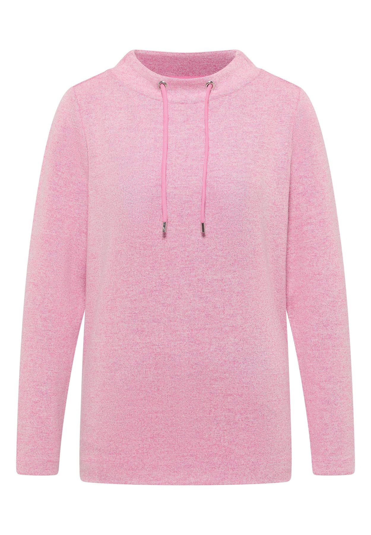 Funnelneck Melange Rippshirt