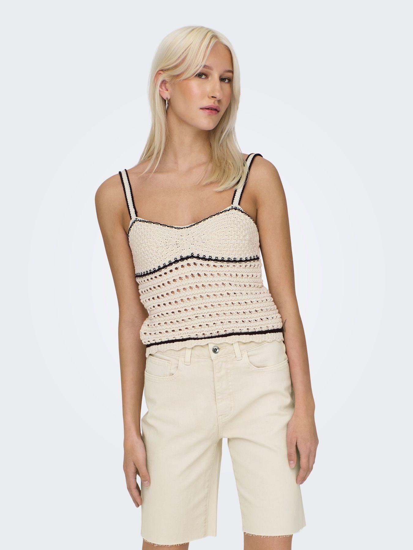 ONLMINNIE LIFE SL SWEETHEART TOP KNT