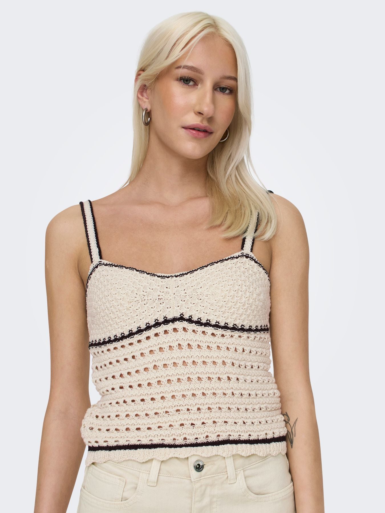 ONLMINNIE LIFE SL SWEETHEART TOP KNT