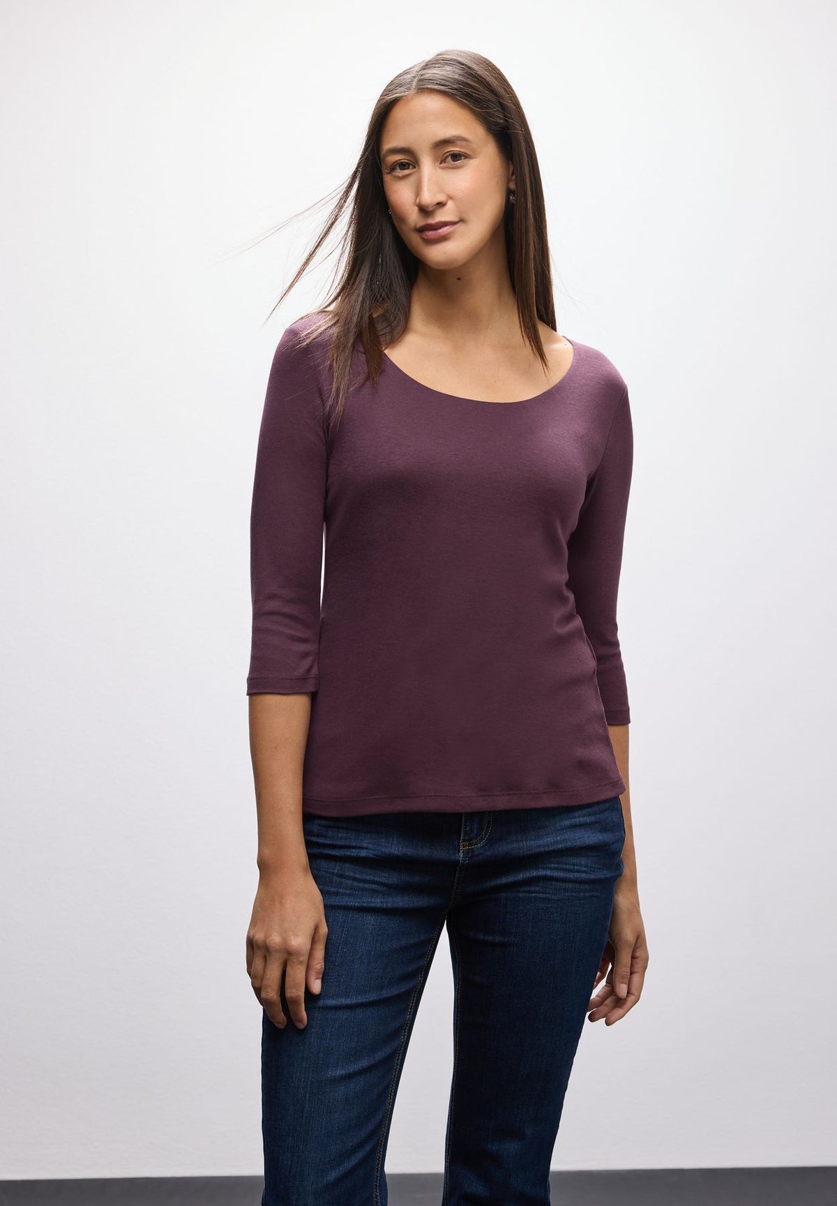 Basic T-Shirt mit 3/4 Arm