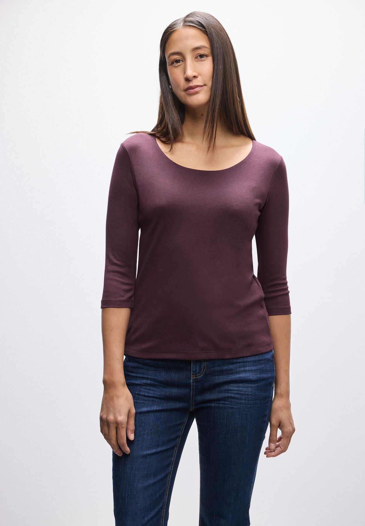 Basic T-Shirt mit 3/4 Arm