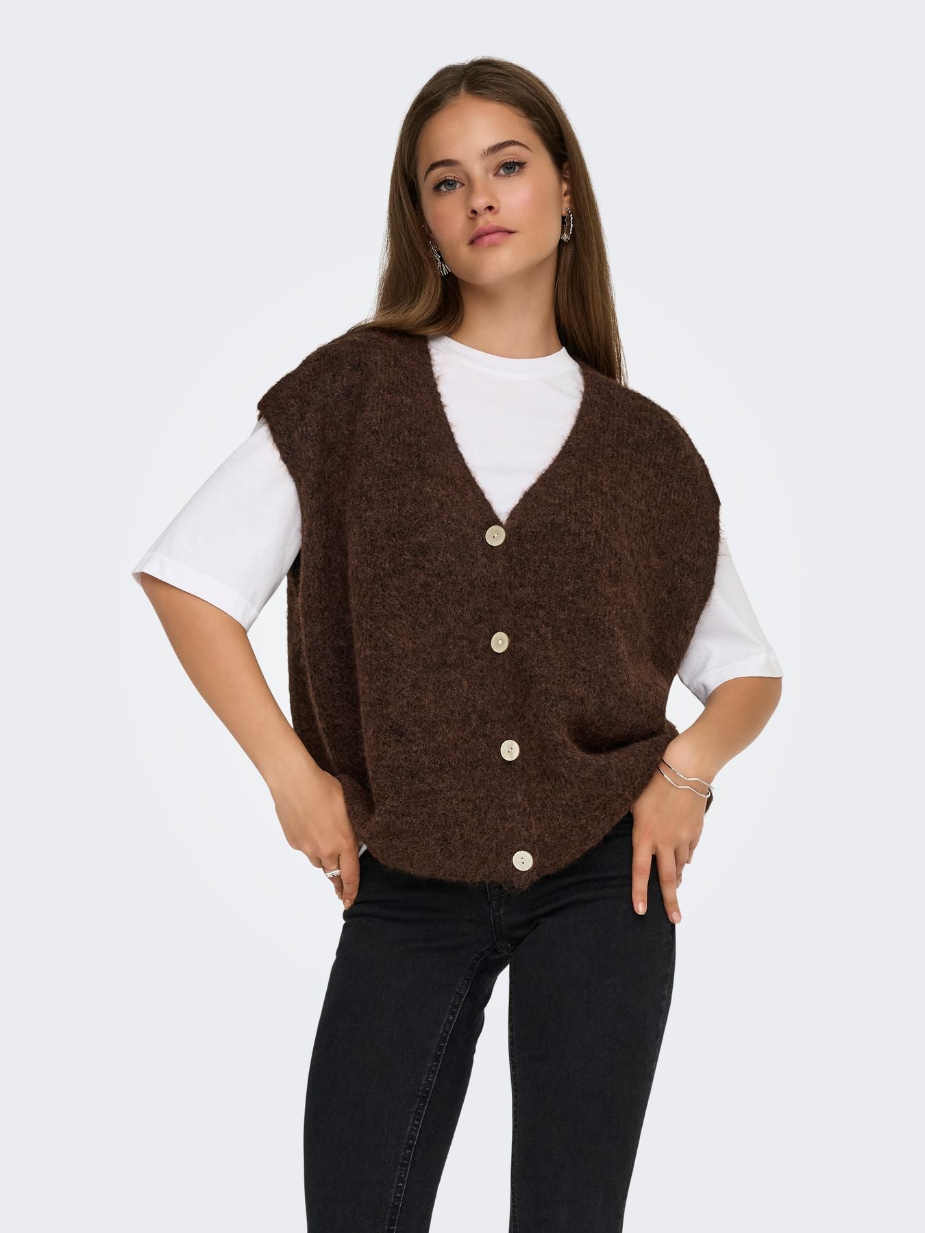 ONLAZU SL BUTTON V-NECK WAISTCOAT KNT