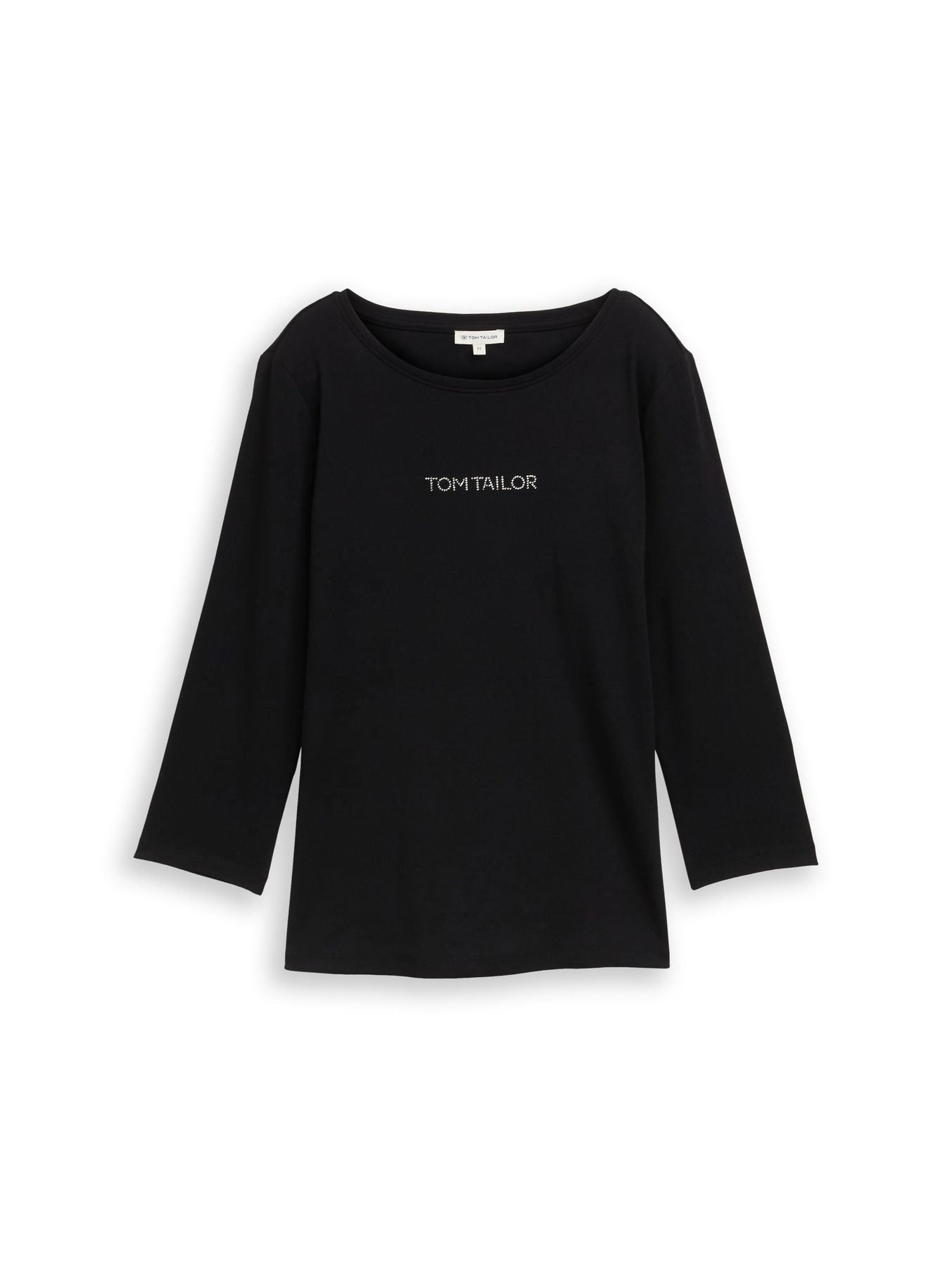 Slim Fit Langarmshirt mit Glitzer-Logo