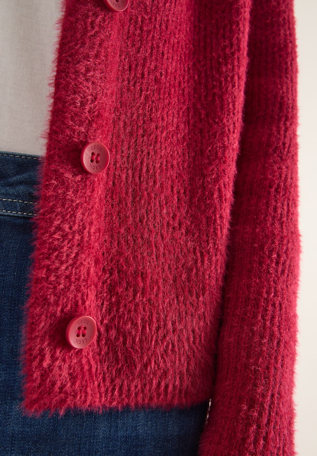 Federgarn Ripp-Strickjacke