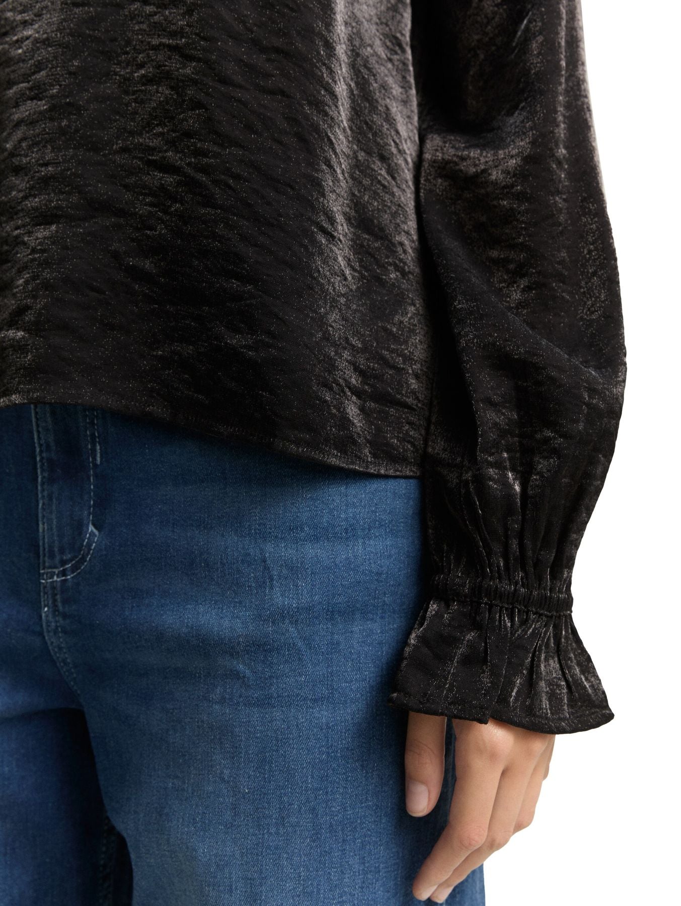 Loose Fit Bluse in Satin-Optik