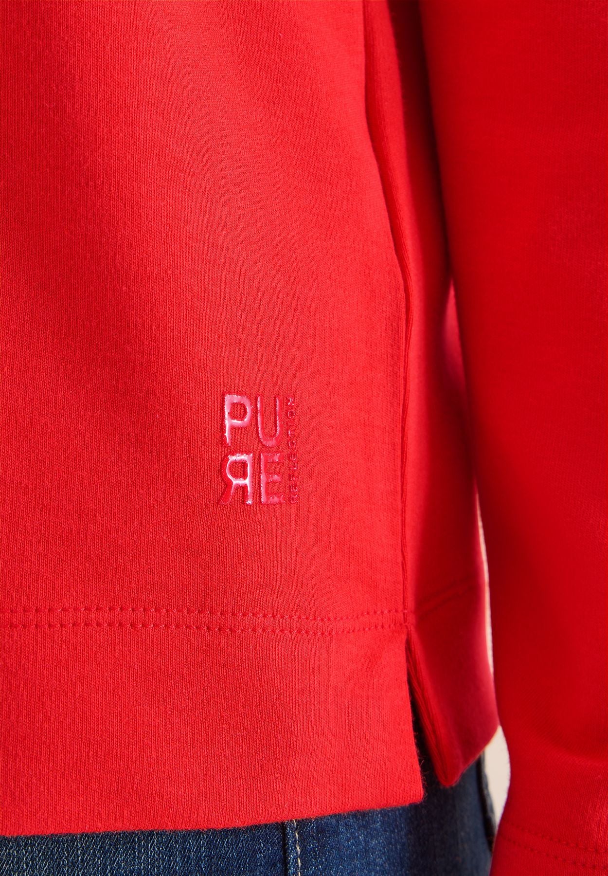 Funnelneck Shirt in Unifarbe