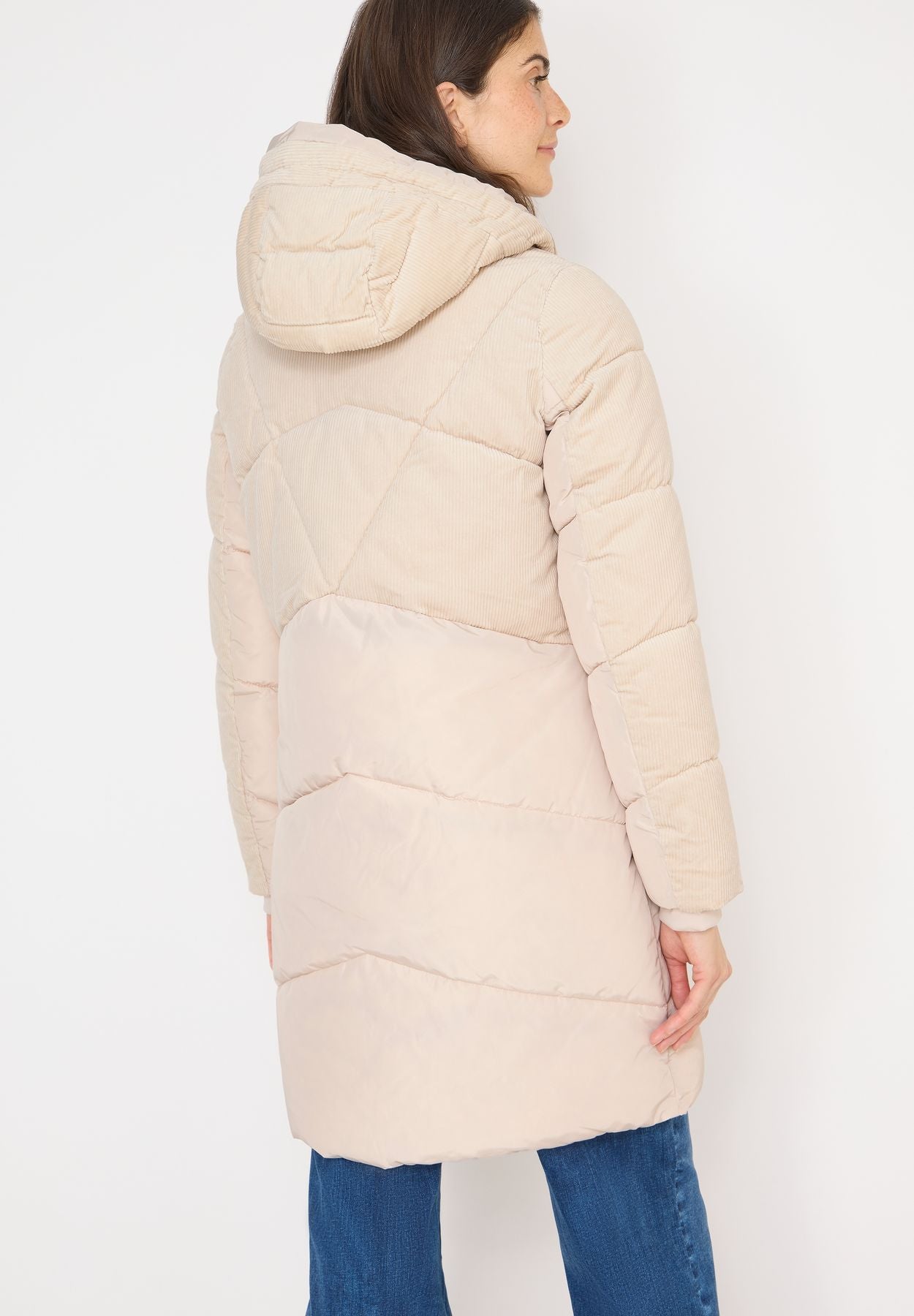 Puffer Mantel mit Cordmix