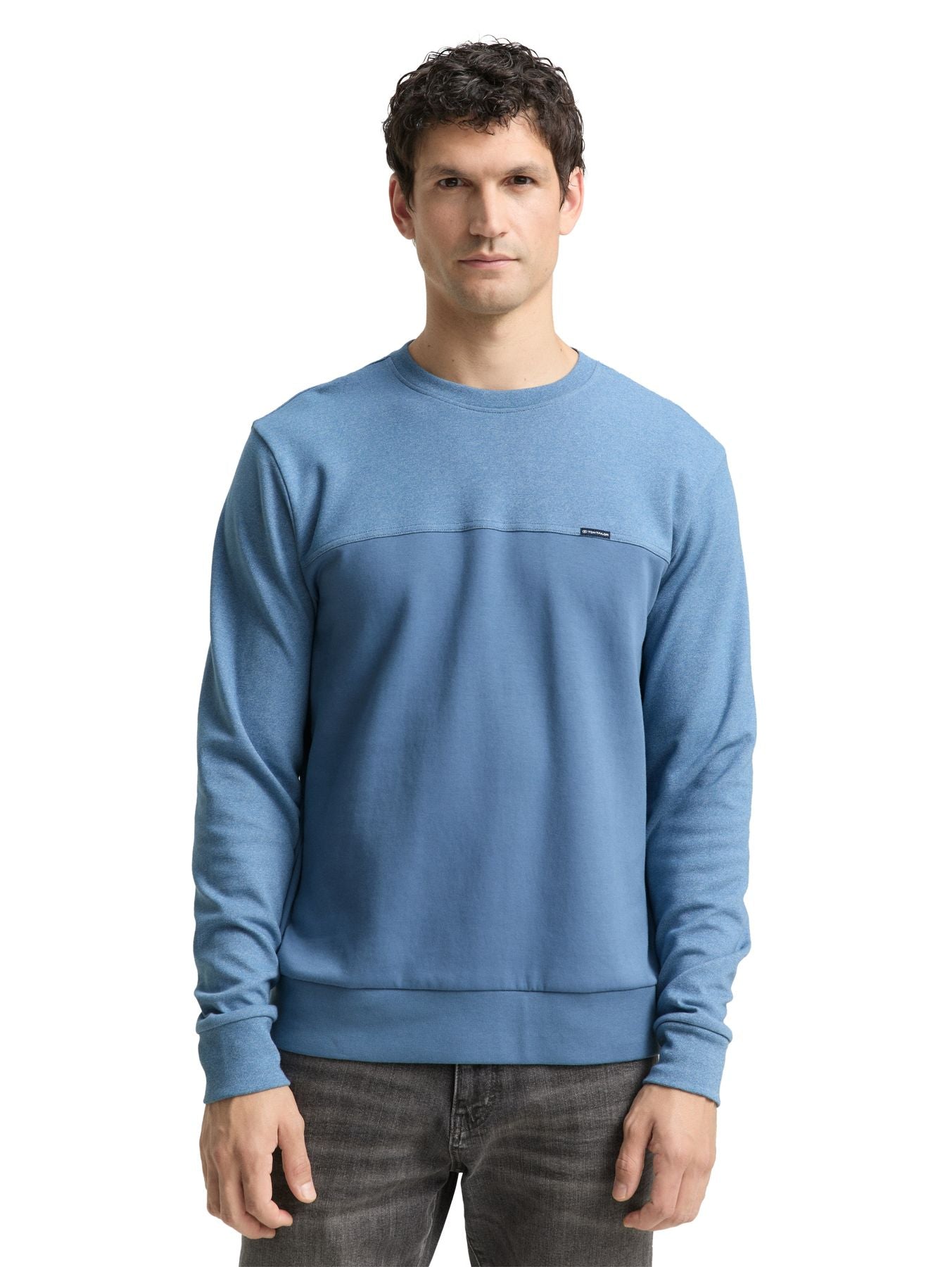 Crewneck Sweatshirt mit Struktur-Mix
