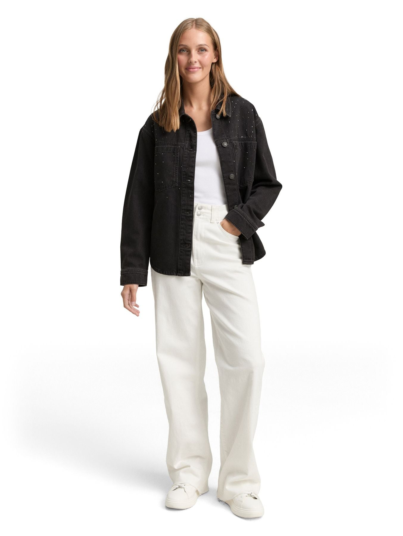 Jeansjacke mit Strass