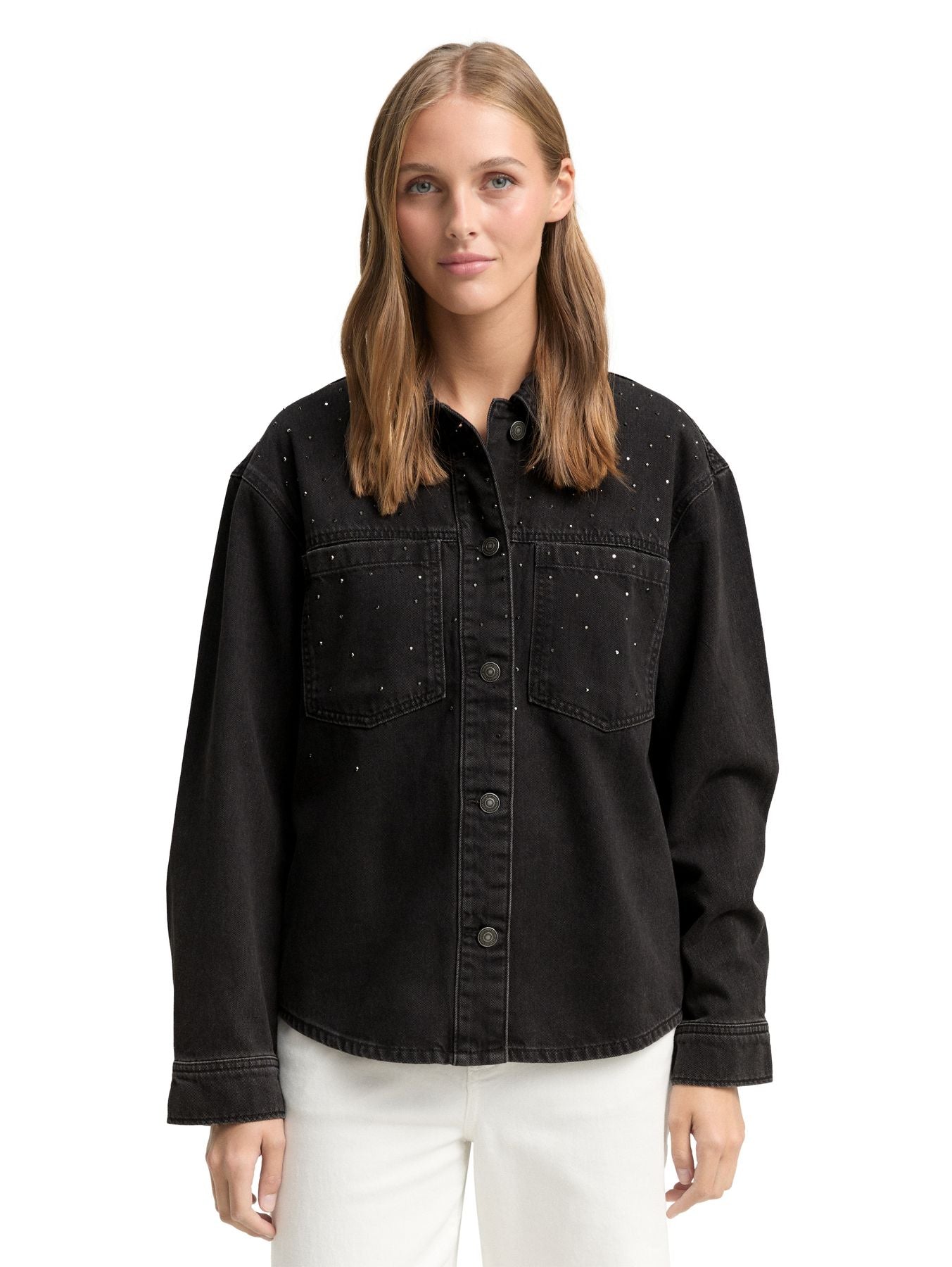 Jeansjacke mit Strass