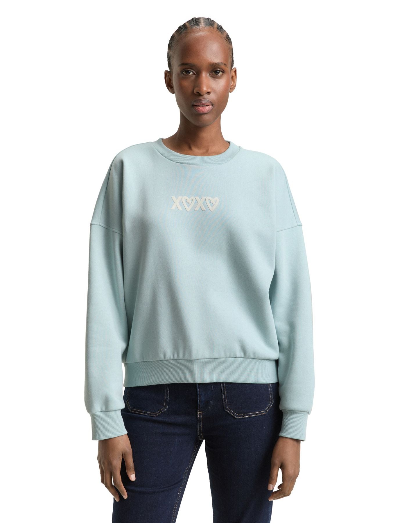 Loose Fit Sweatshirt mit Ski-Motiv