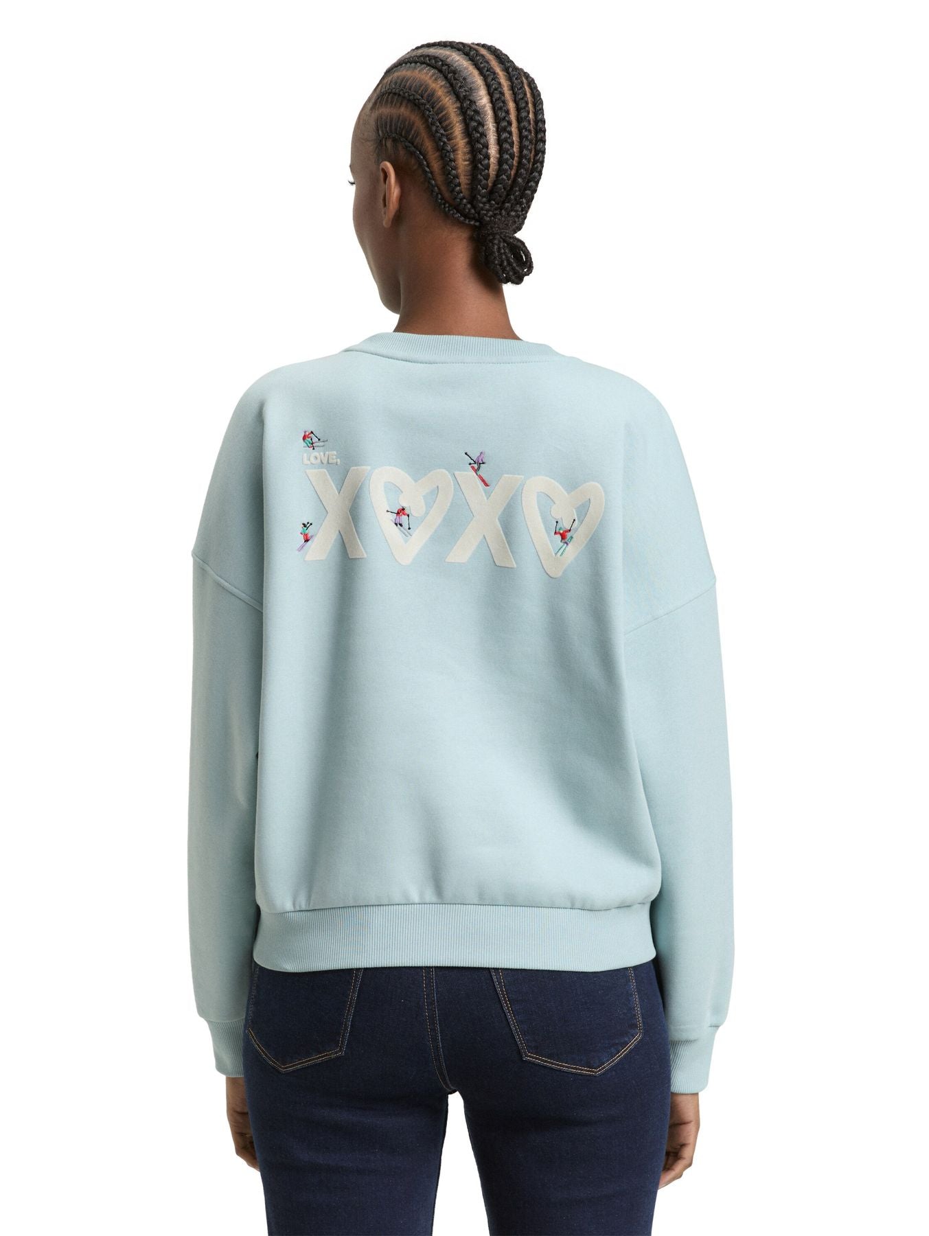 Loose Fit Sweatshirt mit Ski-Motiv