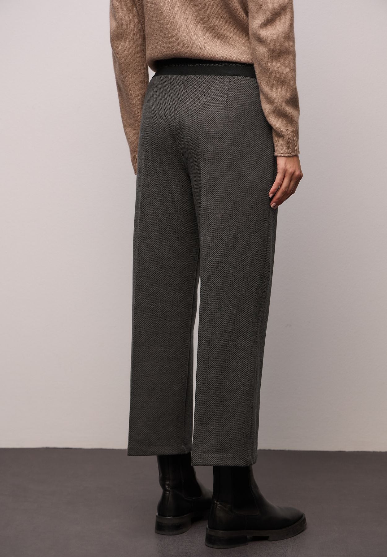 Wide Leg Herringbone Hose