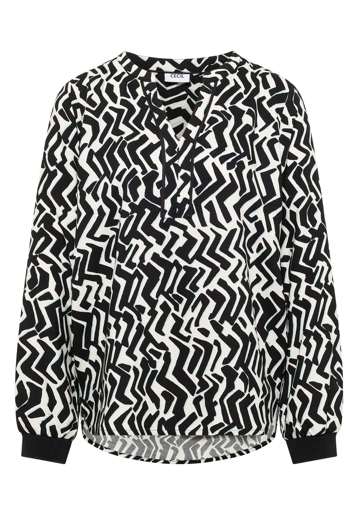 Print-Bluse mit Tape