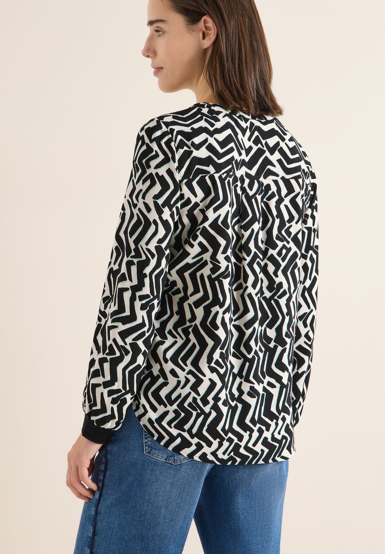Print-Bluse mit Tape