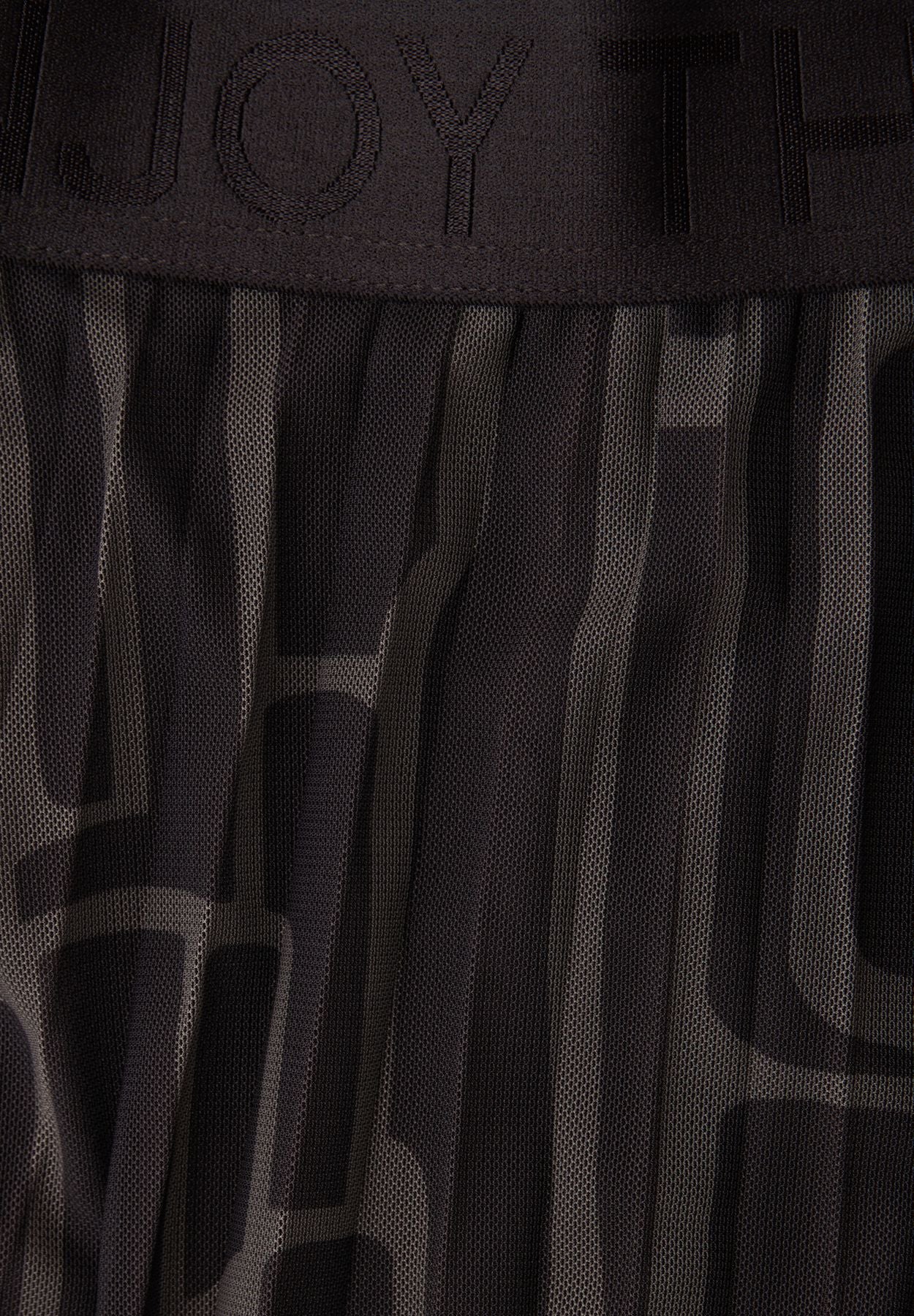 Mesh Plissée Rock mit Print