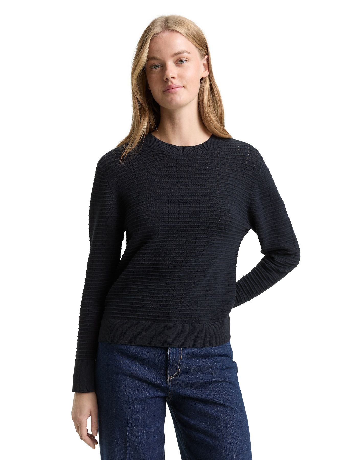 Strickpullover mit Rundhalsausschnitt