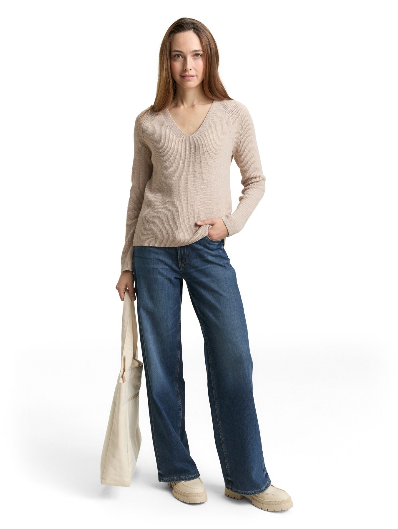 Strickpullover mit V-Ausschnitt