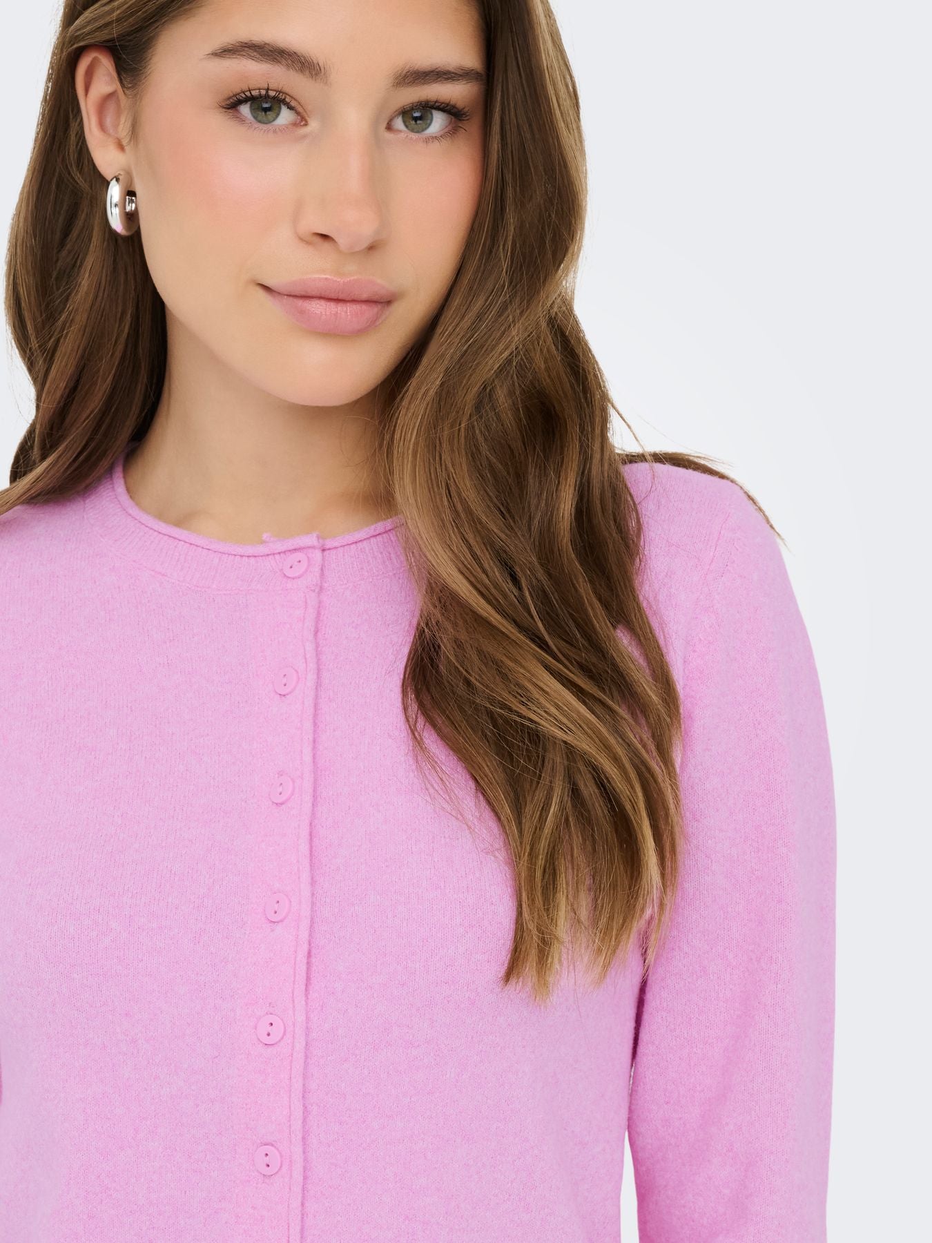 ONLLOYAL LS O-NECK BUTTON CARDI KNT NOOS