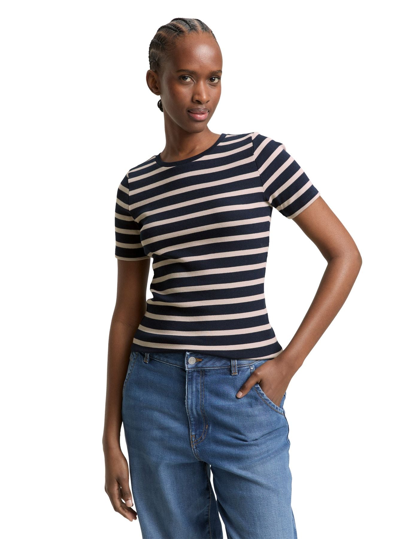 Slim Fit T-Shirt mit Streifenmuster