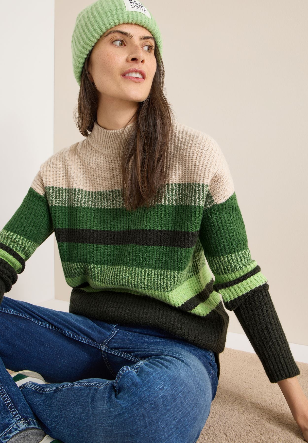 Gestreifter Mouliné Pullover