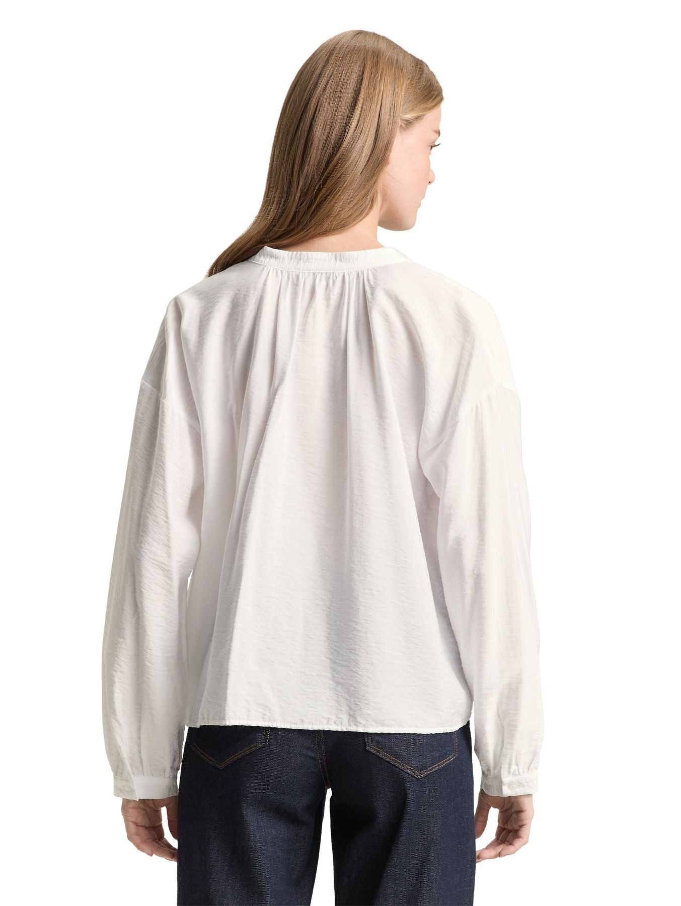 Loose Fit Bluse mit Ballonärmeln